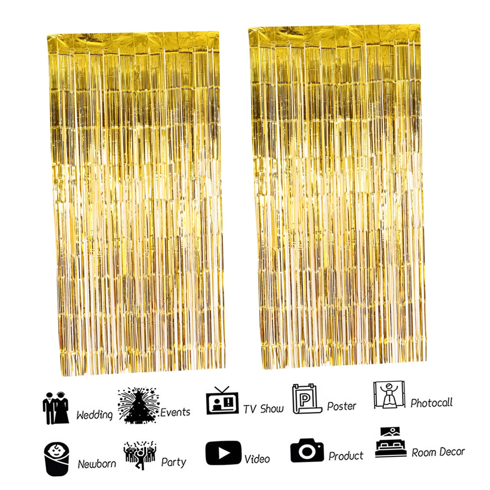 Alasum 6pièces Rideaux Métalliques Franges Tinsel pour Décorations De Fête Couverture De Fond pour Et Événements