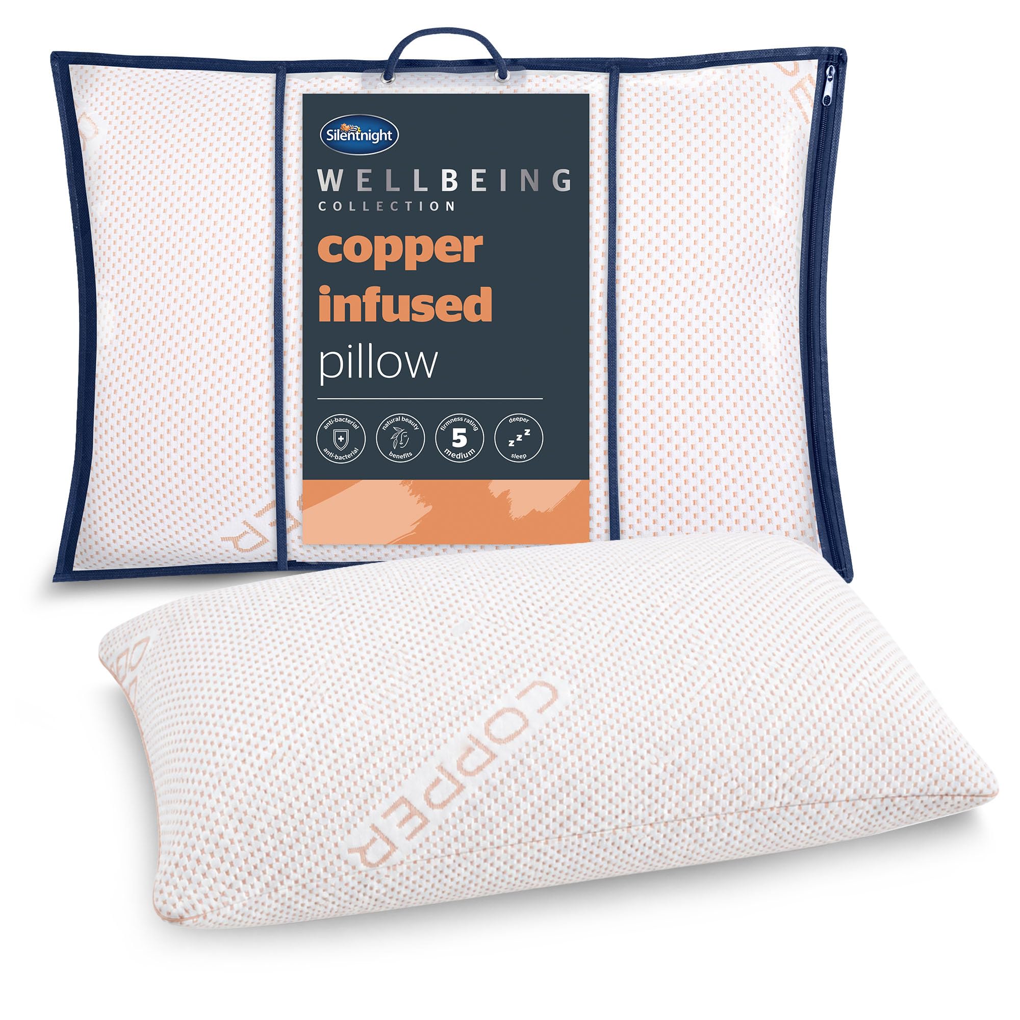 Silentnight Wellbeing Collection Copper Pillow — image 1