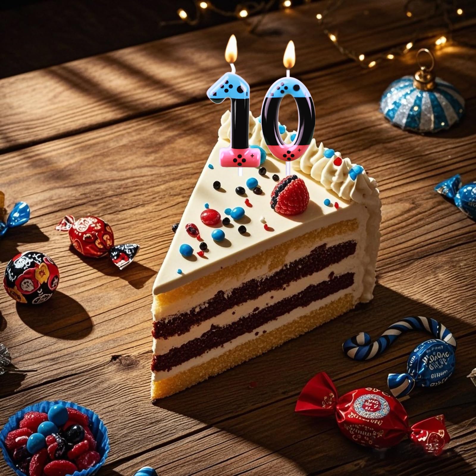 Lot de 13 bougies d'anniversaire sur le thème TNT pour garçons et filles, décorations de gâteau d'anniversaire TNT, bougies de gâteau d'anniversaire pixel, fournitures de fête sur le thème des enfants