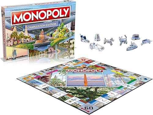 Miniatura 6 de MONOPOLY Juego de mesa - Charleston Edition 2-6 jugadores Juegos de mesa familiares para niños y adultos, juegos de mesa para niños de 8 años en