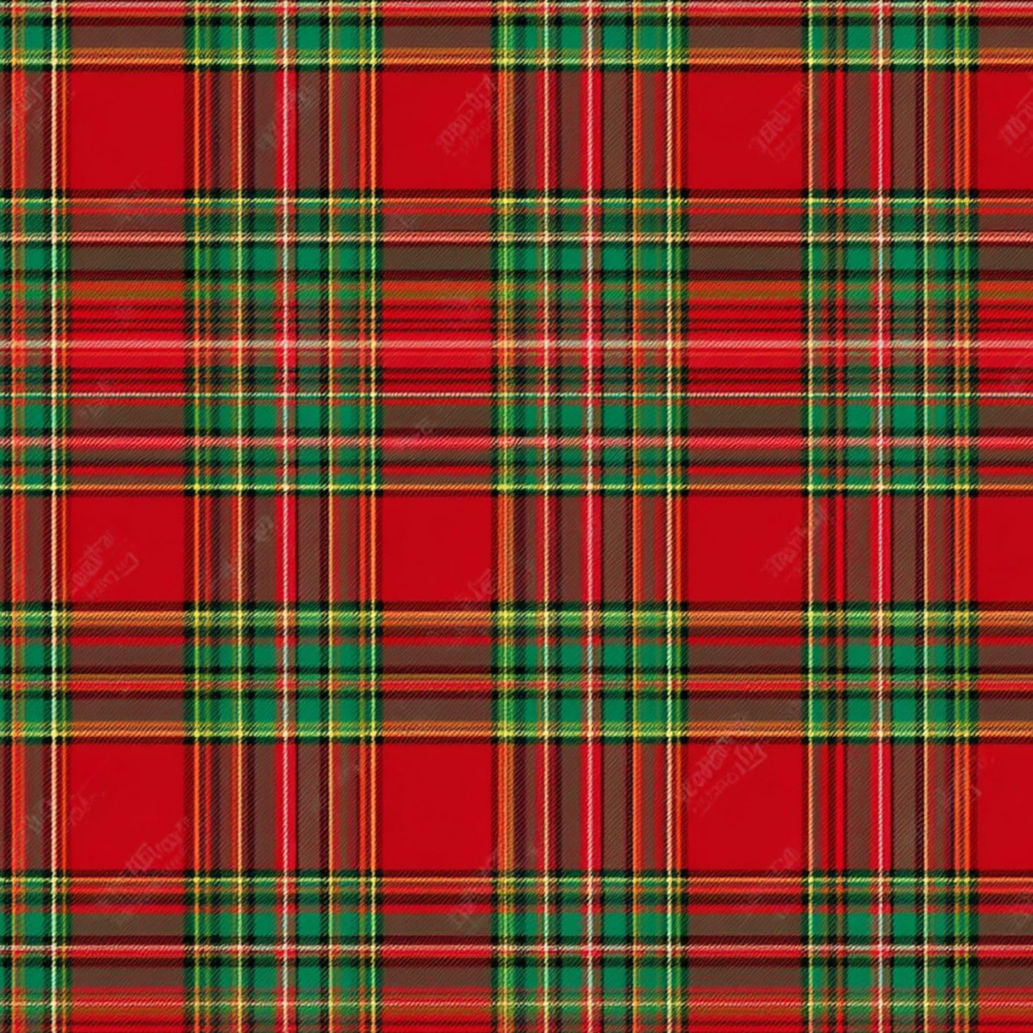 Deruinvaio Color3 Self Adhesive Feature Removable Red Green Tartan Plaid Yellow Accents Peel And Stick Vinyl Wallpaper Roll, Sticky Lining Paper For Bedroom, Living Room, Kitchen Walls