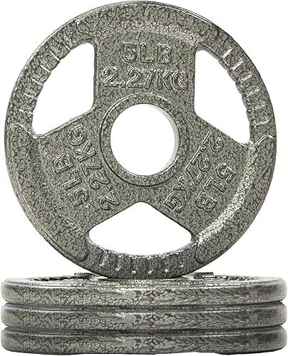 Fitvids Olympic Cast Iron 2-Inch Weight Plate for Strength Training & Weightlifting, Home Gym, Multiple Weights Available