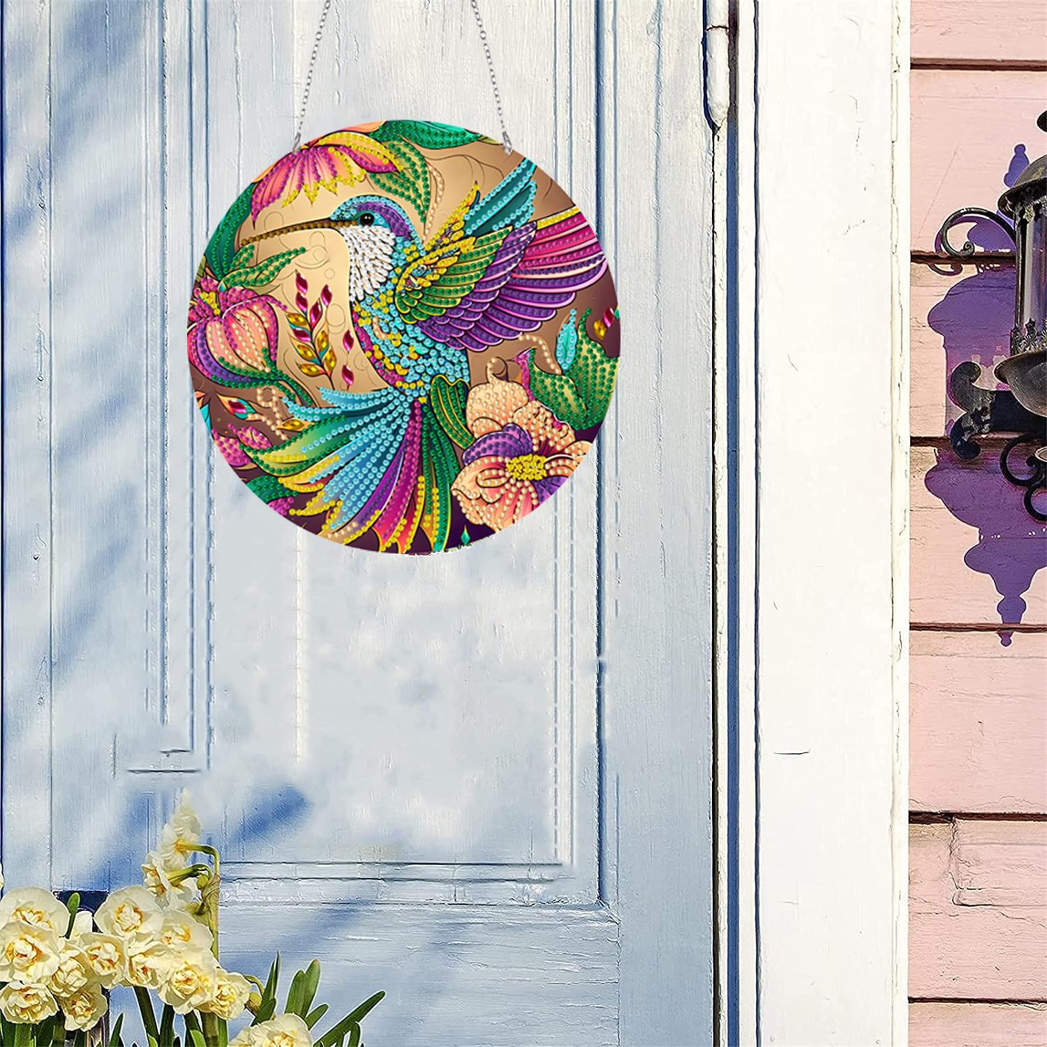 Starnearby DIY Diamond Painting Anhänger 5D Diamant Painting Blumen Vögel Bilder Diamant Malerei Kranz Set mit Kette Einseitig Wandbehang Kits für Fenster Wand Und Eingang Decor Starnearby DIY Diamond Painting Anhänger 5D Diamant Painting Blumen Vögel Bilder Diamant Malerei Kranz Set mit Kette Einseitig Wandbehang Kits für Fenster Wand Und Eingang Decor