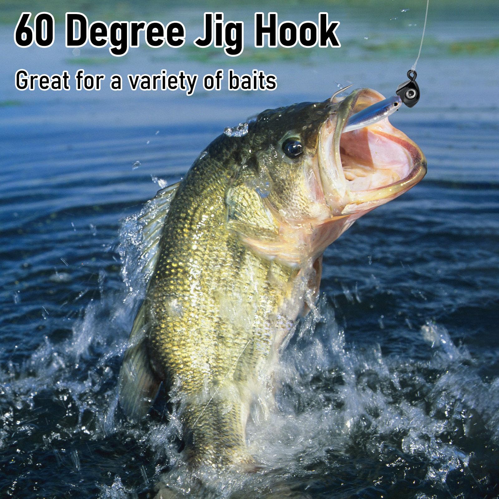Dr.Fish Aberdeen Jig Ganci da pesca a 60 gradi in acciaio al carbonio ad alto tenore di carbonio ganci a gambo lungo curva rotonda nichel nero pesca Jig Making gancio forniture