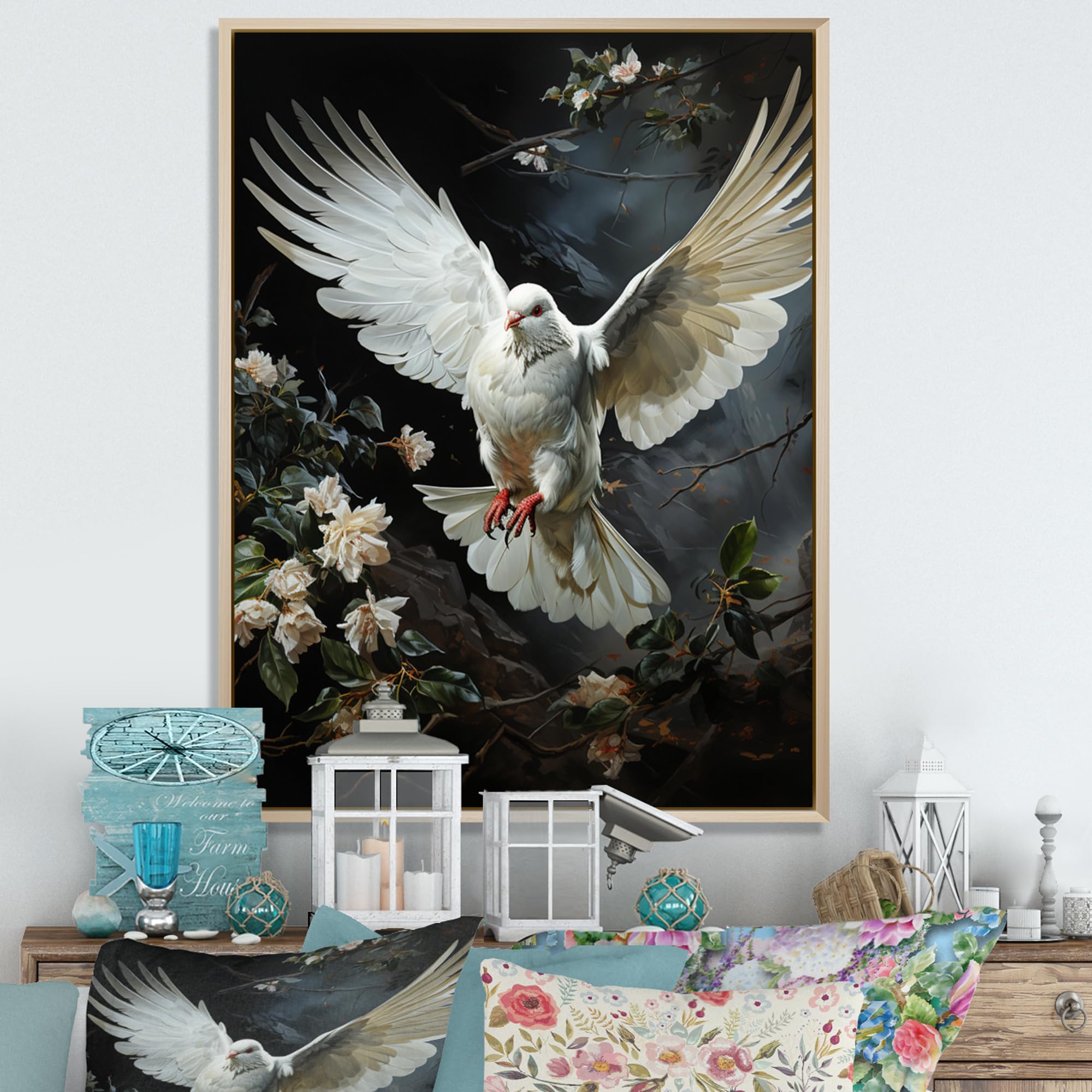 Amazon.com: DesignQ Large DoveWall art, Messenger Of Peace White