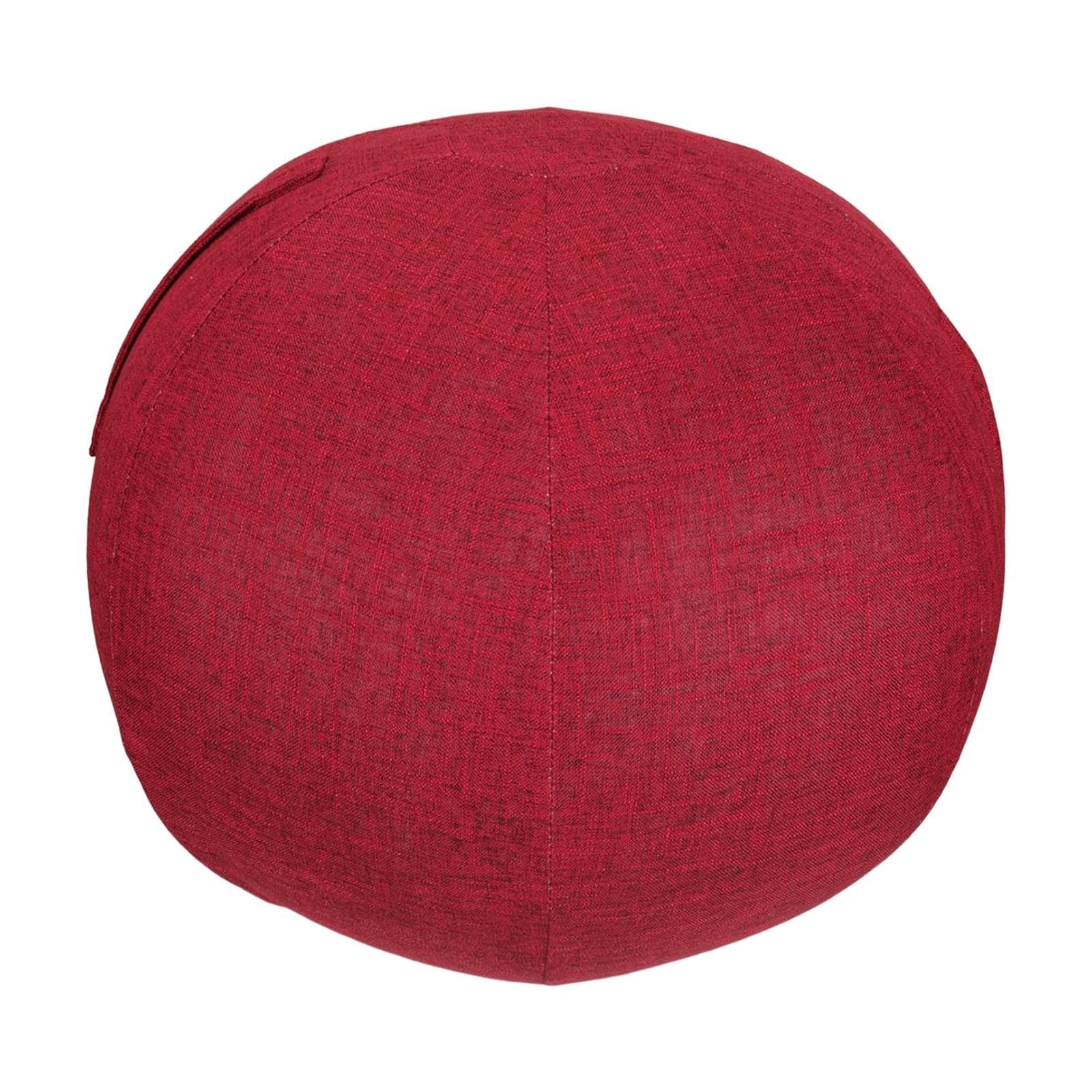 jojomis Balance Ball Cover - Linen Yoga Ball Protective Skin, Anti-Scratch, Foldable, Lightweight with Handle for Exercise, Sitting, 55cm Red