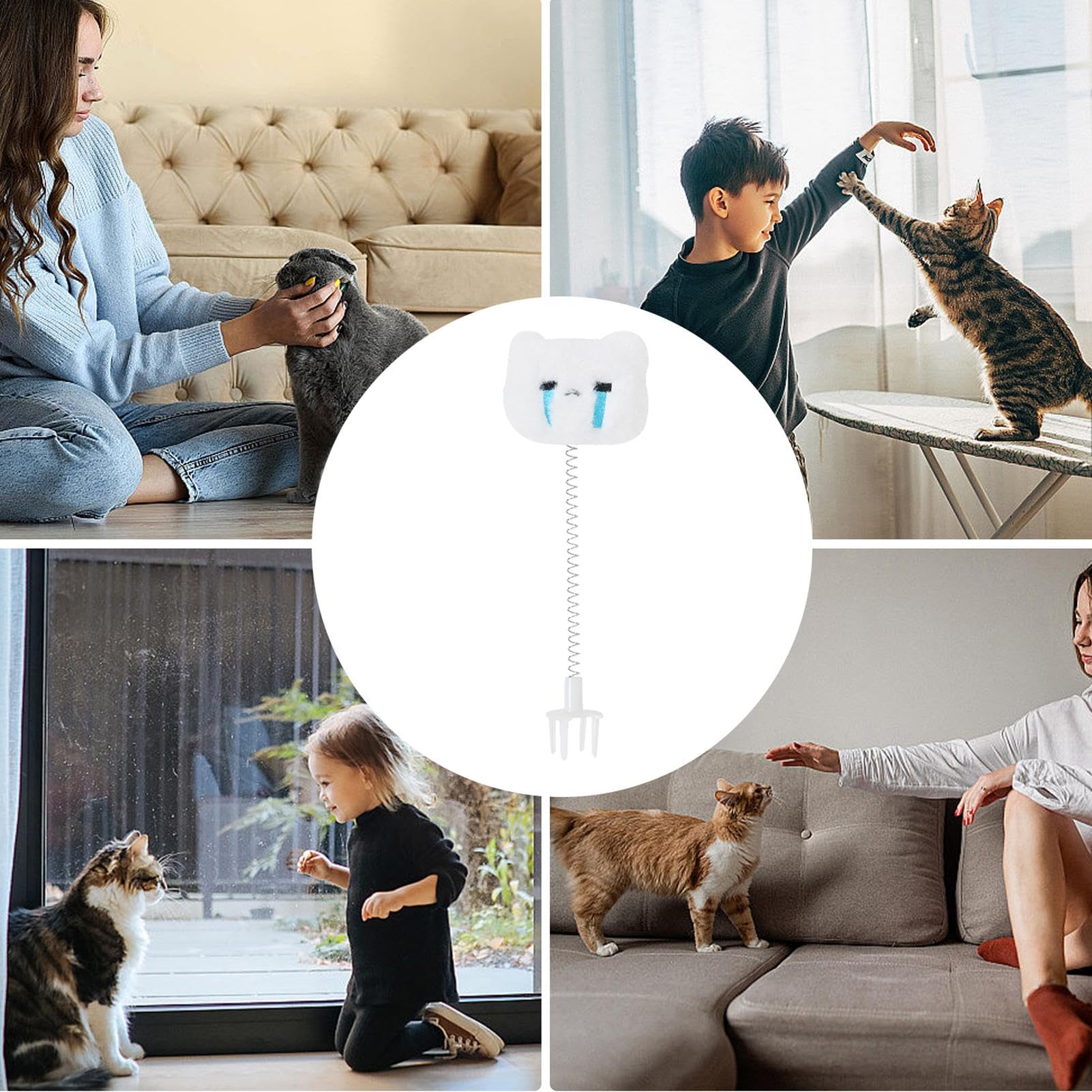 de burlas de gato | Diseño enchufable con cabeza de felpa para gatos, juguete de interior para amigos, familiares, colegas, dueños de gatos | juguete de interior para amigos, familiares, colegas, dueños de gatos
