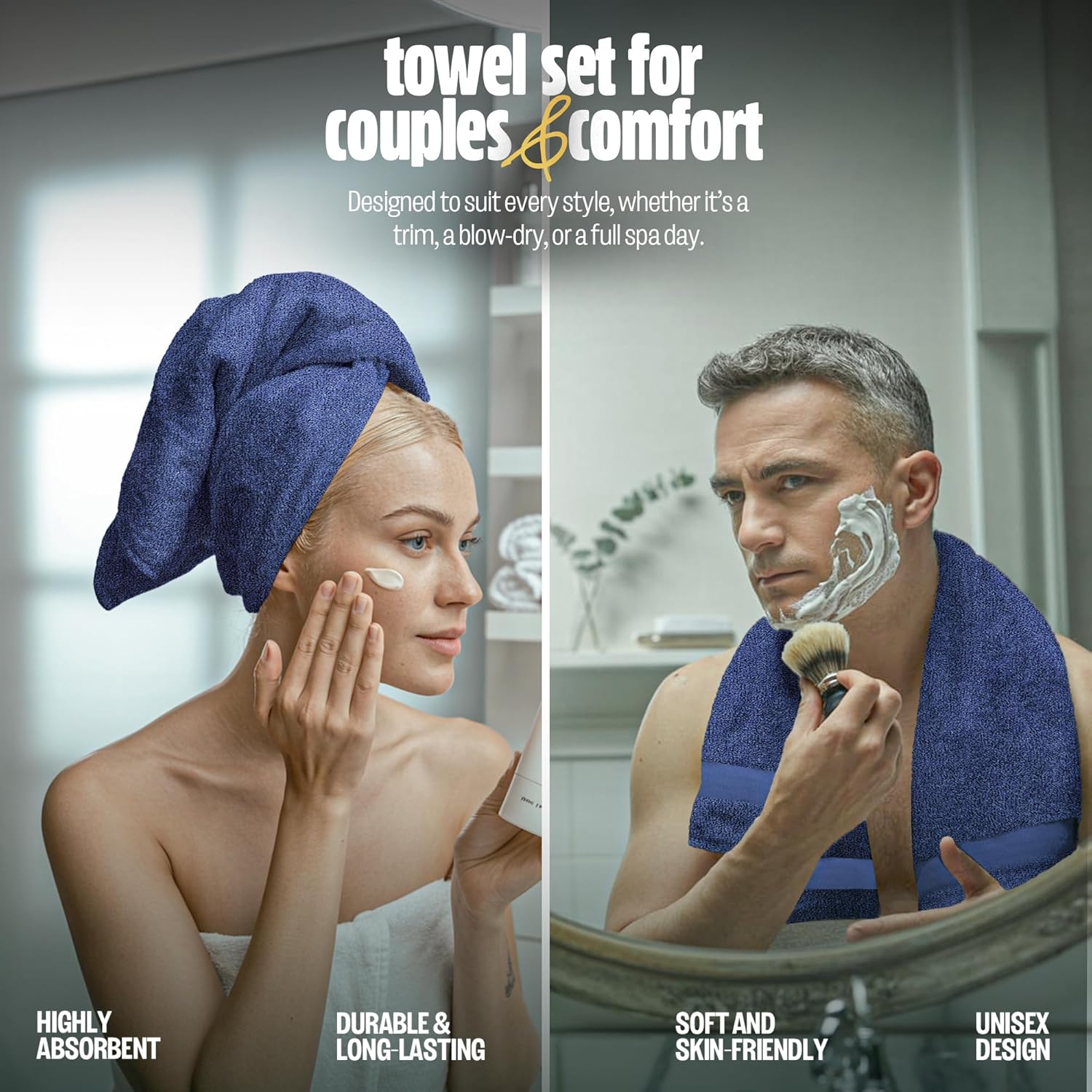 Pearl Linens Pack of 24 100% Cotton Hand Towels, Salon Towels for Spa, Gym and Bathroom Use, Hair Towels in Bulk, Soft, Absorbent, Quick Dry & Machine Washable, 16x27 inches, Light Blue - Image 3