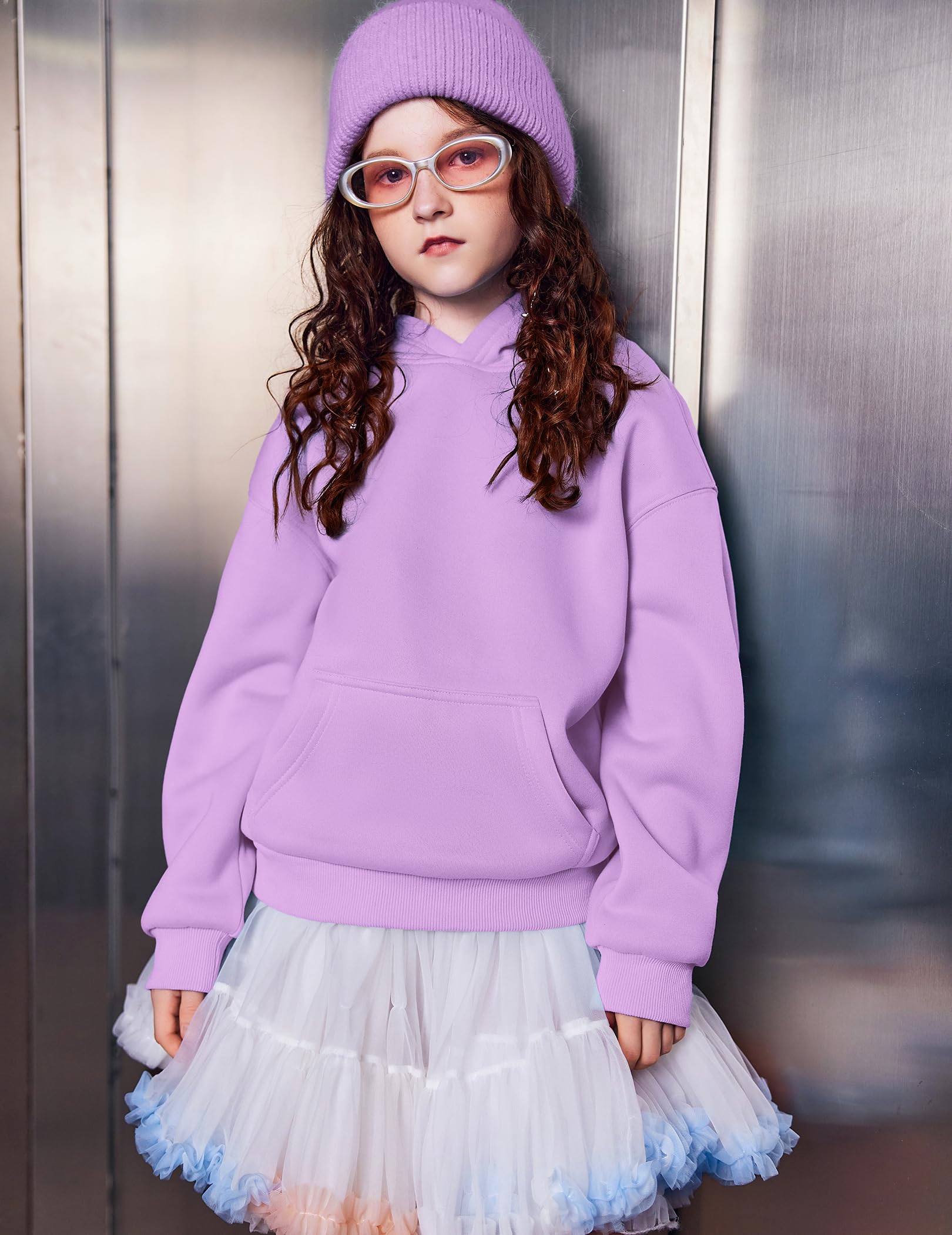 Arshiner Fille Sweats à Capuche en Polaire Enfant Pull Douce Confortable Chaude Hiver avec Poche Hoodie pour Filles 6-15 Ans