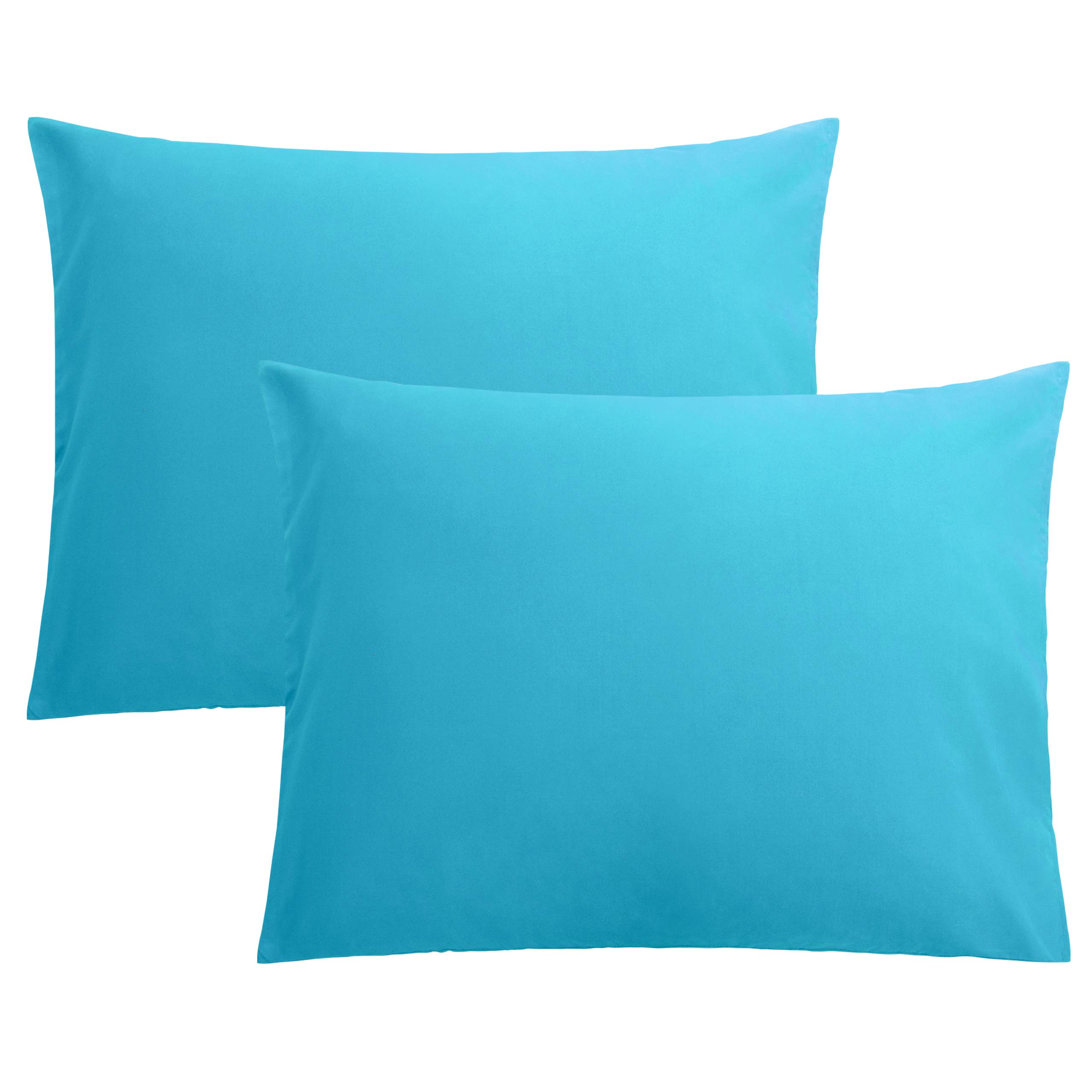 FLXXIE 2-Pack Microfiber Standard Pillow Cases, Envelope Style, Blue