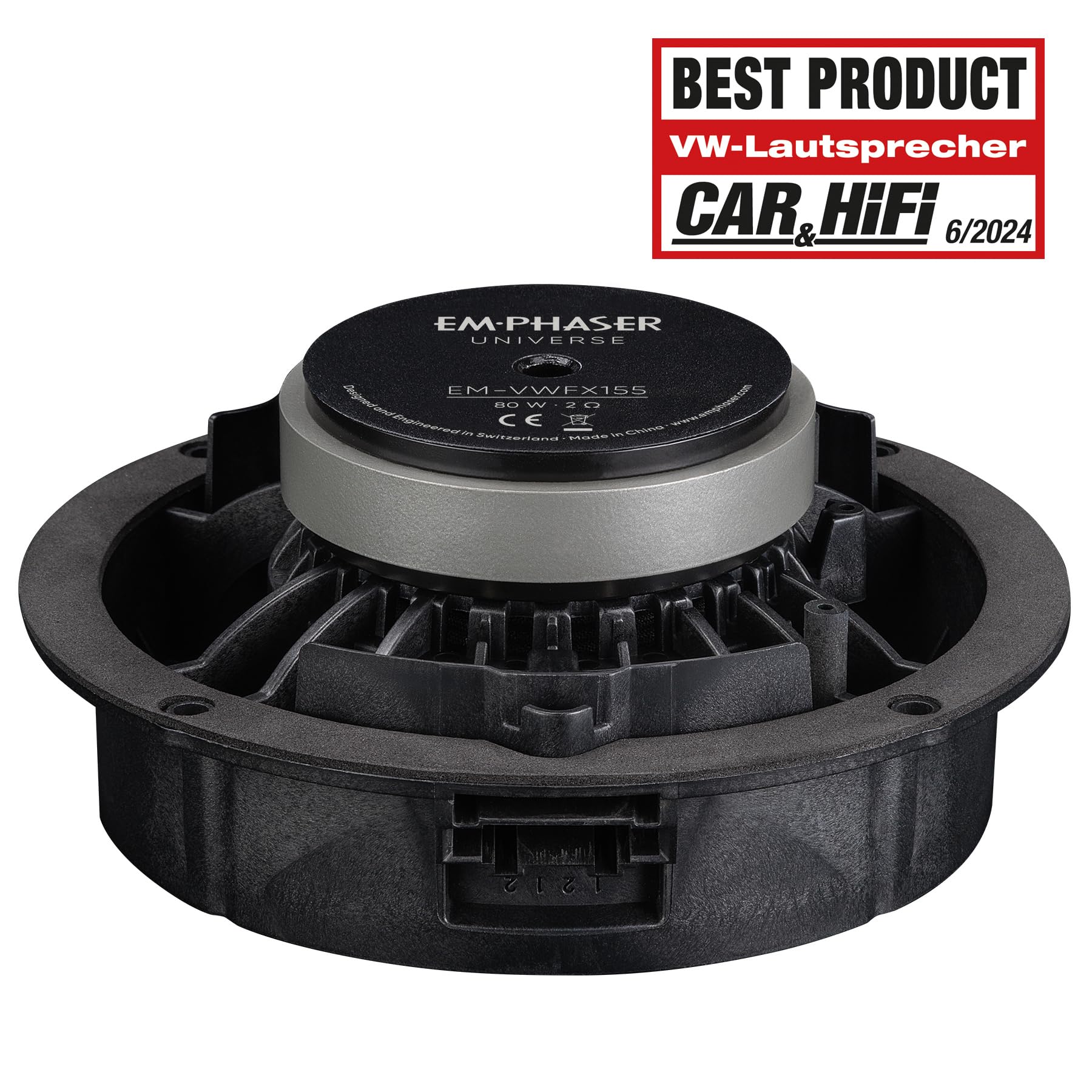 EM-VWFX155 - Potenti Altoparlanti Plug & Play a 2 Vie da 15,5 cm / 6", compatibili con VW, Seat, Skoda, Sistema Audio per Installazione sulla Porta, 80 W RMS, 1 Coppia