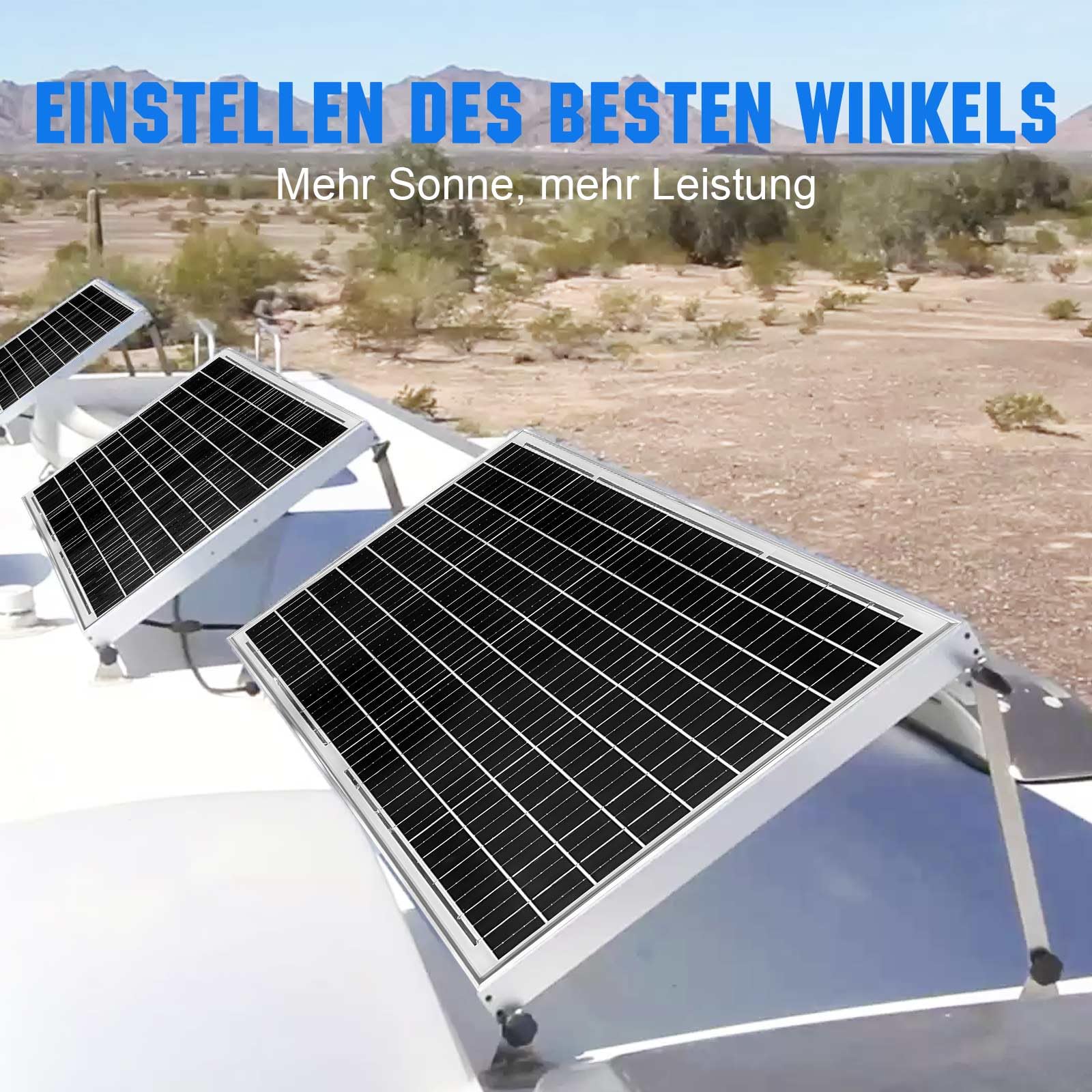 2 Sets Solarpanel Halterung, Balkonkraftwerk halterung 114cm für Solarpanel 100W-600W, Winkel Einstellbar 0-90° halterung balkonkraftwerk,flachdachhalterung für solarmodule