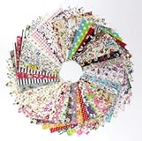RayLineDo 50pcs 1010cm Fabric Patchwork Craft Cotton Material Batiks Mixed Squares Bundle