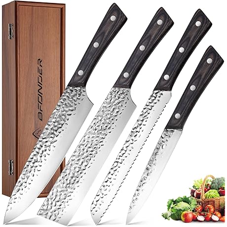 4PCS Kitchen Knife Set With Wooden Holder