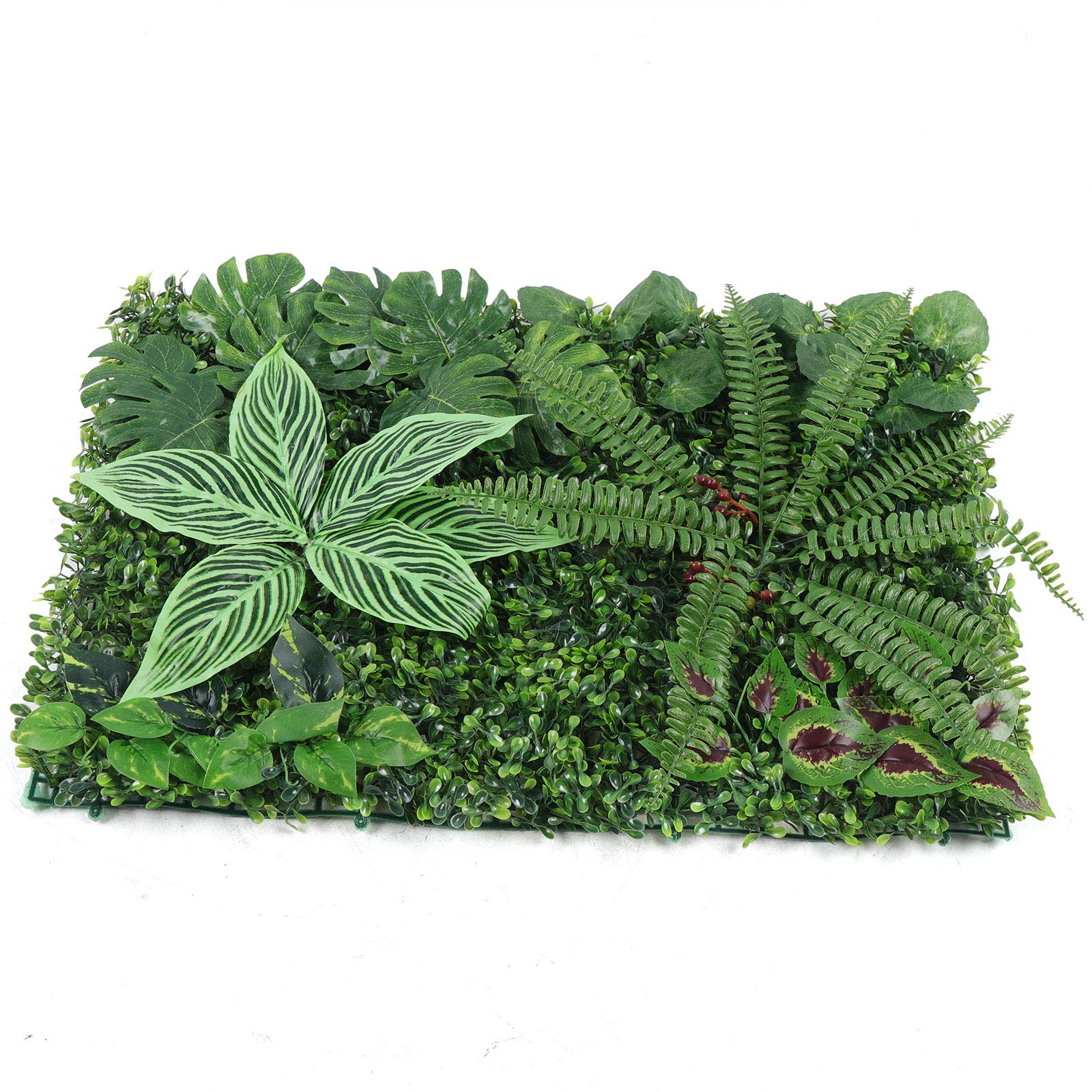 12er Set Künstliche Pflanzenwand 40x60cm mit 5 Blumen – Gras Wandpaneel als Sichtschutz & Wanddeko für Balkon, Garten, Hochzeit, Party, UV-beständig, pflegeleicht, wetterfest