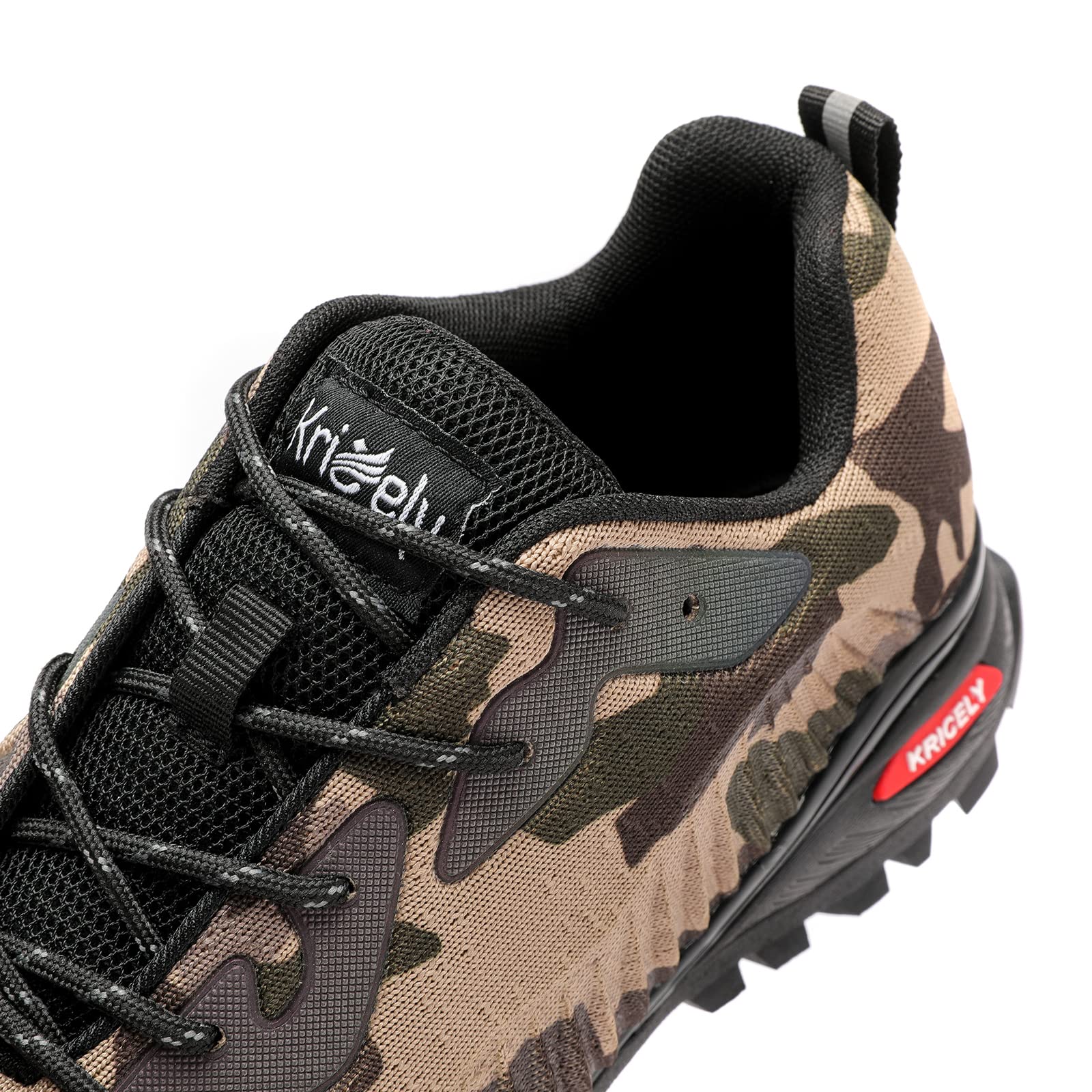 Kricely Scarpe Trail Running Uomo Traspiranti Trekking Camuffare 46 | Scarpe leggere e traspiranti, suola resistente, ideali per trail, trekking, fitness, camminate e attività outdoor