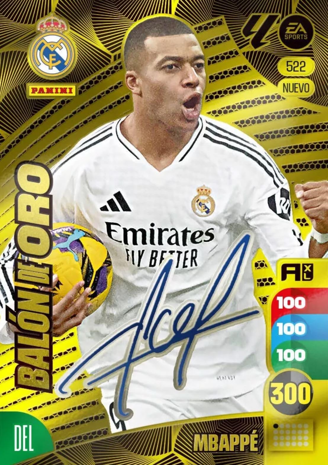 PANINI ADRENALYN XL LA LIGA EA 2024-2025 ¡Completa la colección comprando Balones de Oro sueltos! - Cartas sueltas (522 - Balón de Oro Nuevo - Mbappe Autógrafo)