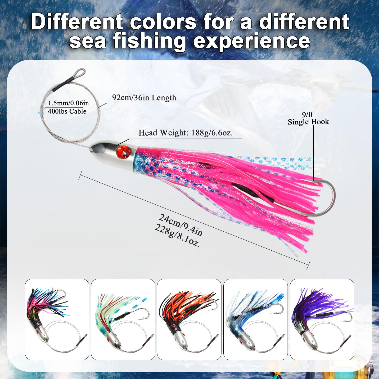 VIKETECH - Señuelos de pesca de alta velocidad para atún Wahoo Mahi
