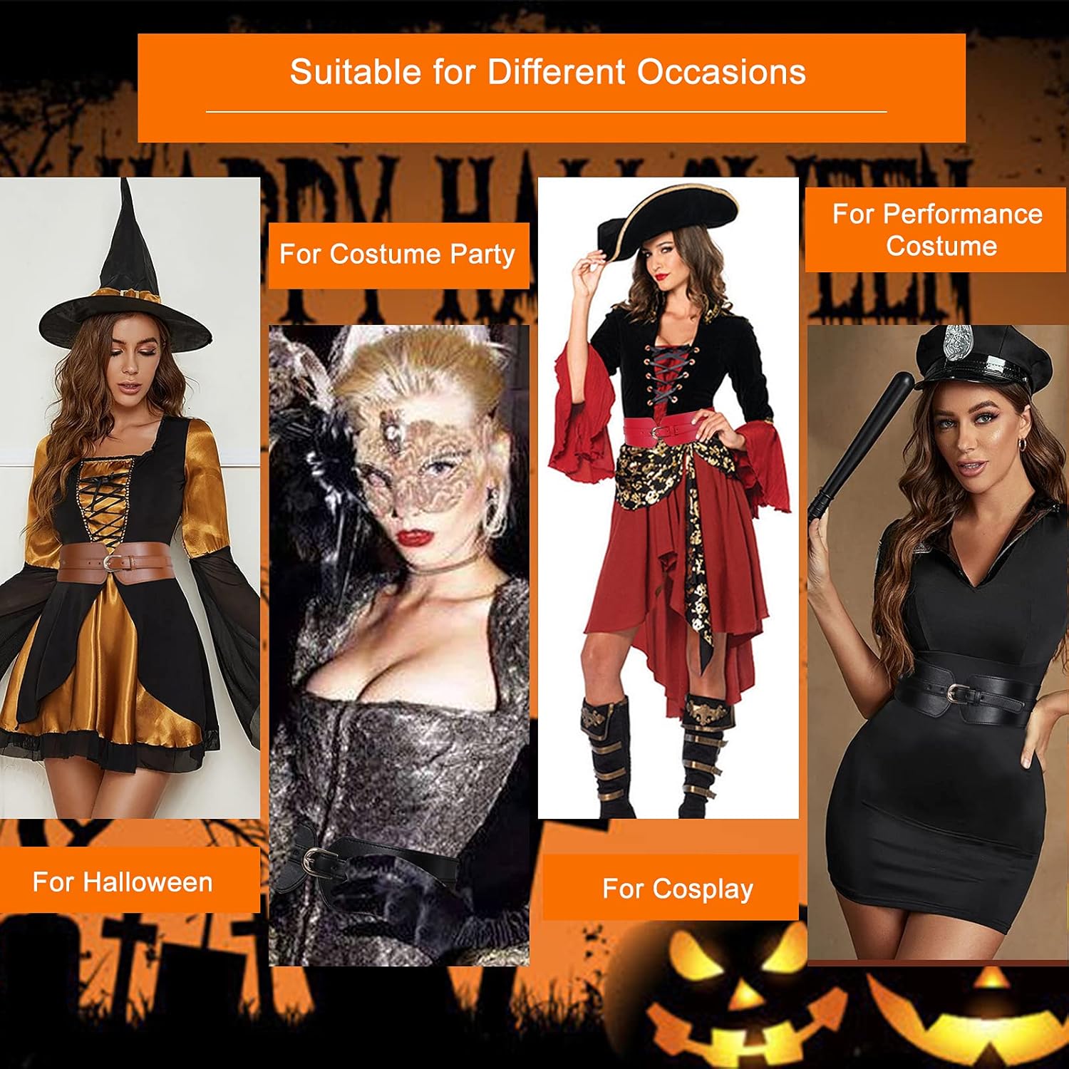 SUOSDEY Womens Wide Elastic Waist Belt for Dress Ladies Stretch Cinch Belt for Women - Image 4