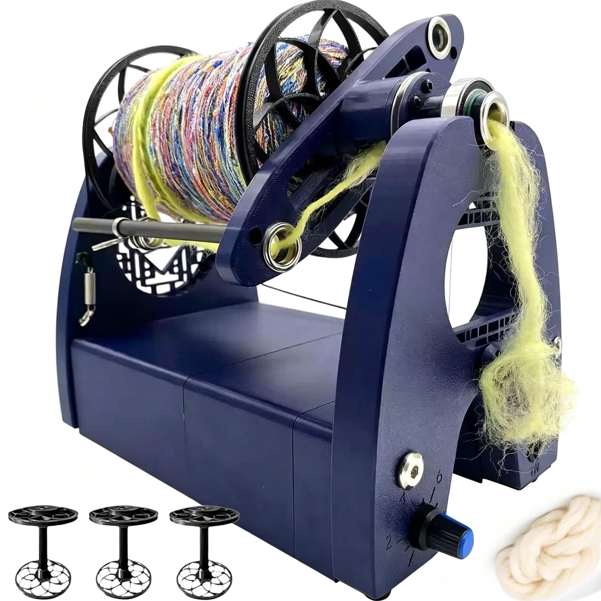 Hilandero de hilo eléctrico con pedal y 3 bobinas,