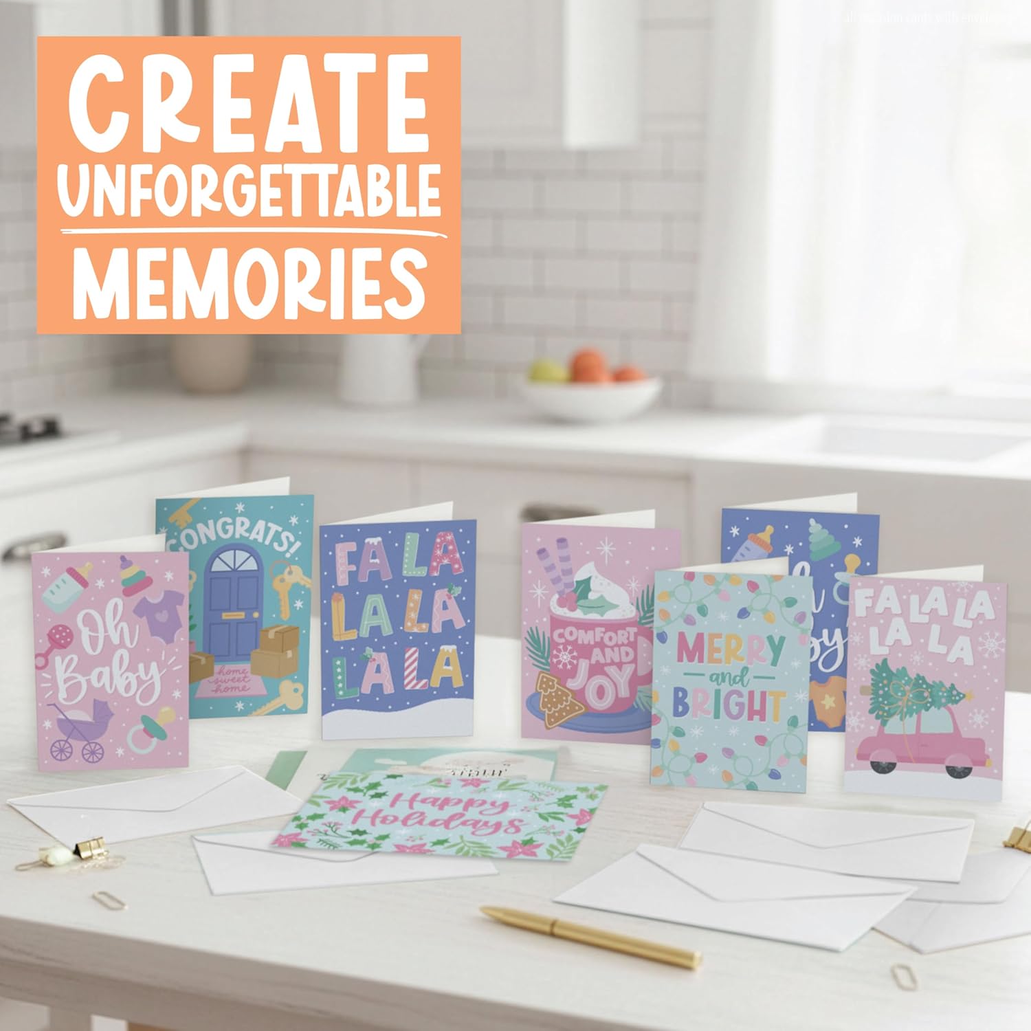 Hadley Designs Assorted Cards With Envelopes All Occasion - 54 Bulk Greeting Cards For All Occasions, Mixed Greeting Card Assortment, Birthday, Thank You, Congrats, Sympathy, Holiday Variety Card Pack - Image 5