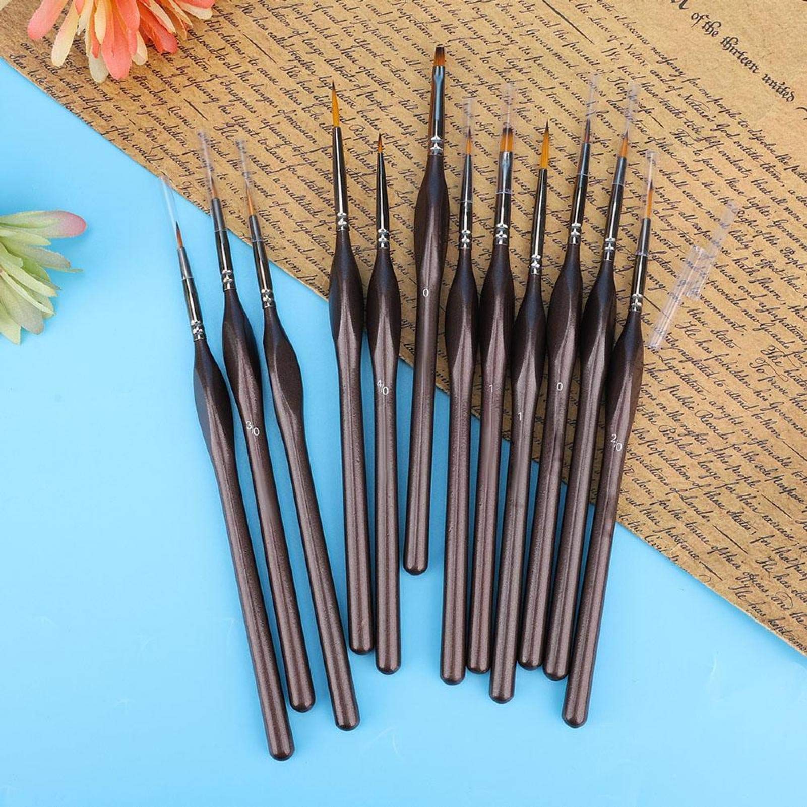 12 szt. ma?y miniaturowy zestaw p?dzli do malowania pins delikatna wk?adka szczotki do malowania artystycznego zestaw narz?dzi do malowania z torb? do Paintbrushes