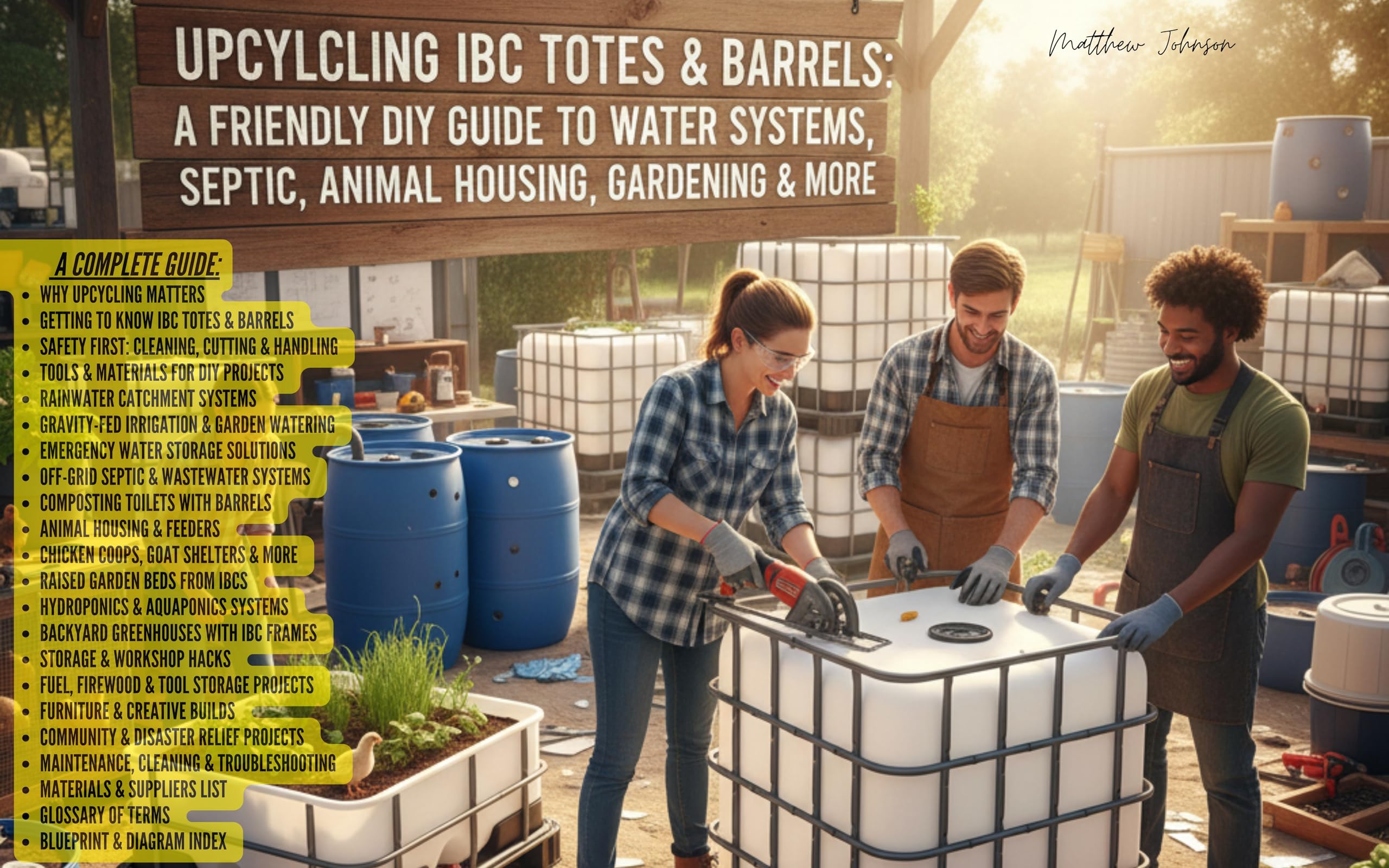 Upcycling IBC Totes & Barrels : A Friendly DIY Guide to Water Systems, Septic, Animal Housing, Gardening & More