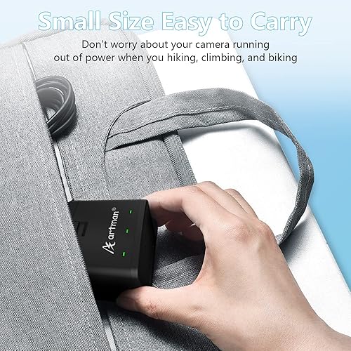 Miniatura 6 de Artman - Batería de 1500 mAh para GoPro Hero 8/7/6/5 negro y cargador USB LED de 3 canales, totalmente compatible con batería y cargador GoPro Hero