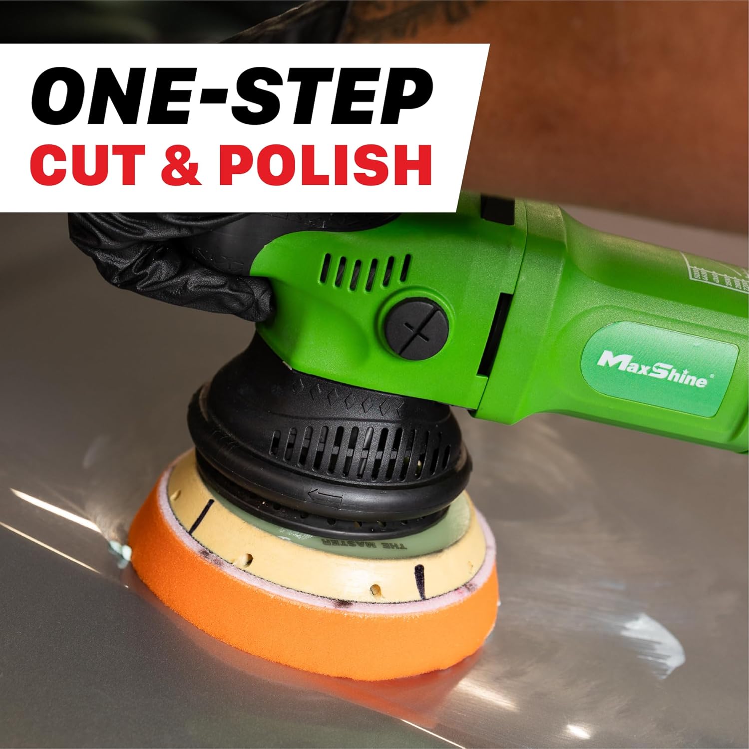 Maxshine 6” Universal Orange AIO Foam Cutting Pad | All-in-One Polishing Pad with Hook & Loop Backing | Light Cutting, Polishing & Finishing Pad | DA & Rotary Polisher Compatible - Image 6