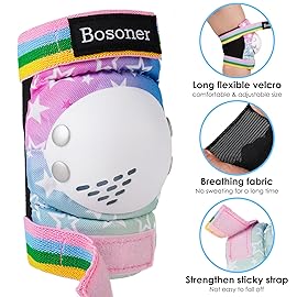 BOSONER Kids/Youth Knee Pad Elbow Pads for Roller Skates Cycling BMX Bike Skateboard Inline Rollerblading, Skating Skatings Scooter Riding Sports
