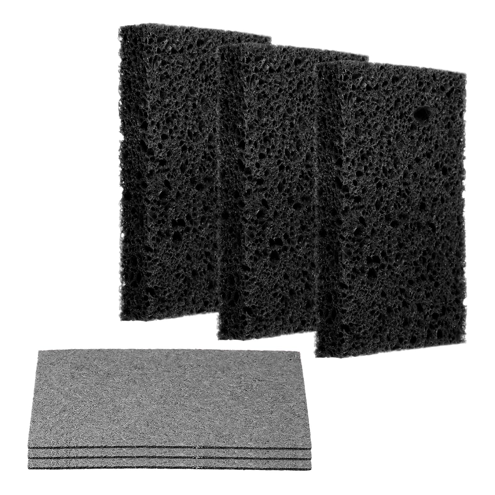 Muiltvoe 6Pcs Cellulose Sponges, Square Kitchen Clean Sponges Non-Scratch Compressed Dish Scrubber for Kitchen Household Cookware Bathroom Cleaning & DIY, White