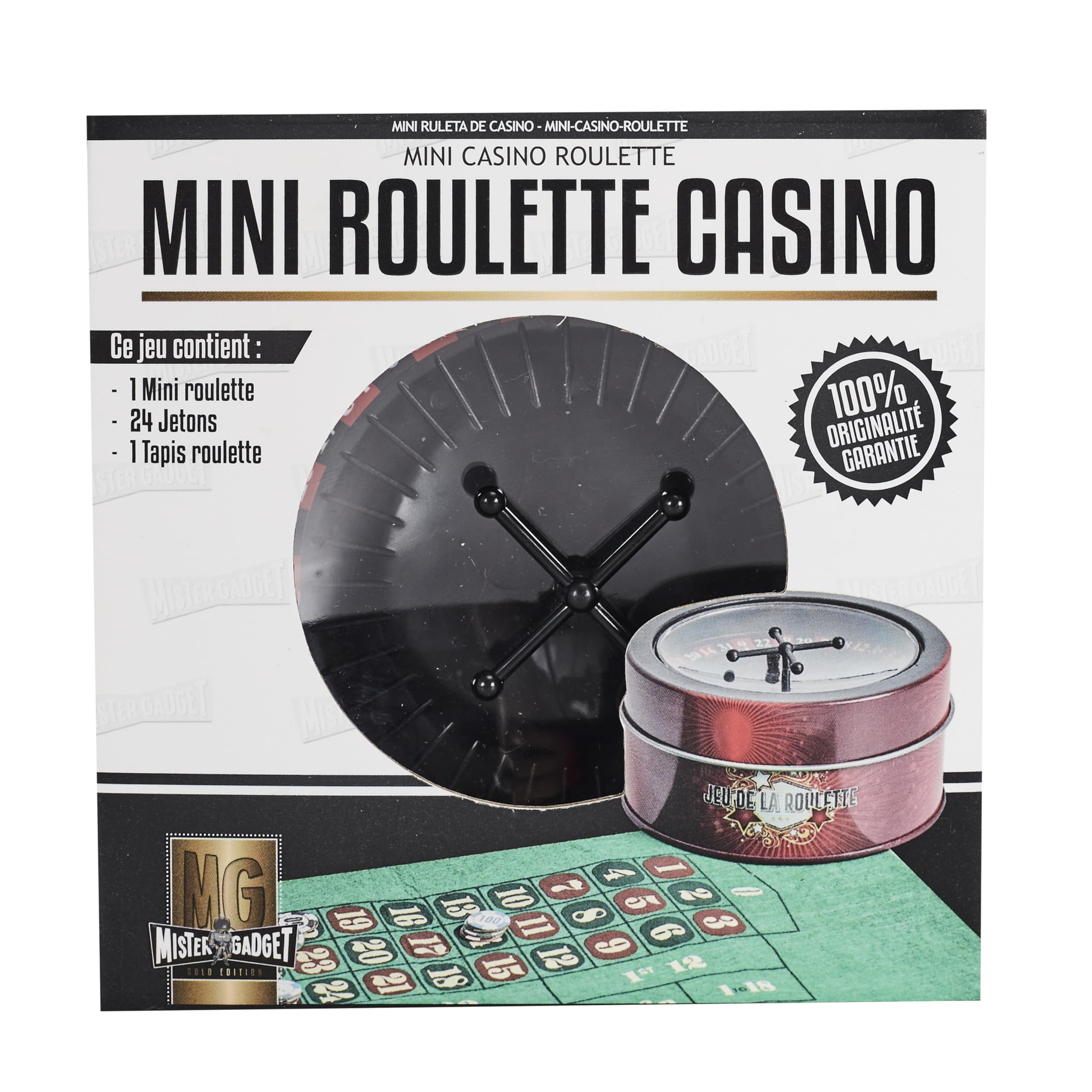MISTER GADGET - MG3489 Juego de Ruleta Casino, Colores Negro, Rojo y Verde, Recrea el Ambiente de Casino en Casa, Risas y Diversión Aseguradas con Amigos y Familia, Apuesta y Deja que la Suerte Decida