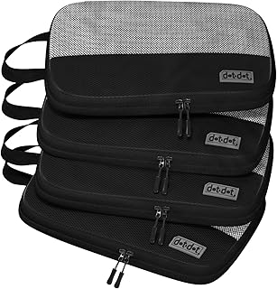 4pc Medium Compression Packing Cubes for Suitcases - Carry-on Packing Cubes - Compression Packing Cubes for Carry on Suitcase Compression - Luggage Packing Compression Bags for Travel