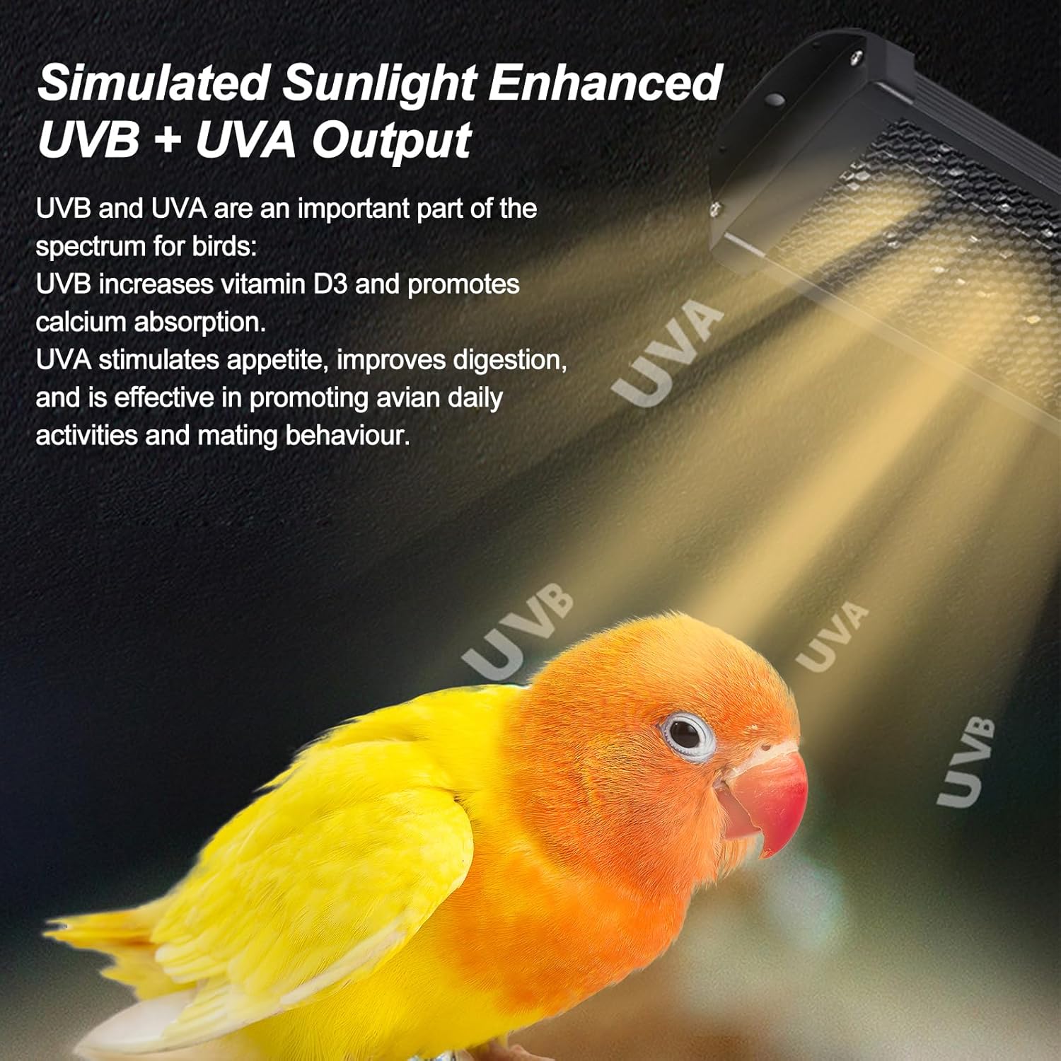 Bird Light for Cage,Full Spectrum LED Birdcage Lighting,Bird Lamp with Intelligent Cycle Timing,Natural Sunlight Simulation,Chew-Proof Design,Bird Cage Accessories for Captive Birds Parrots(22" Long)