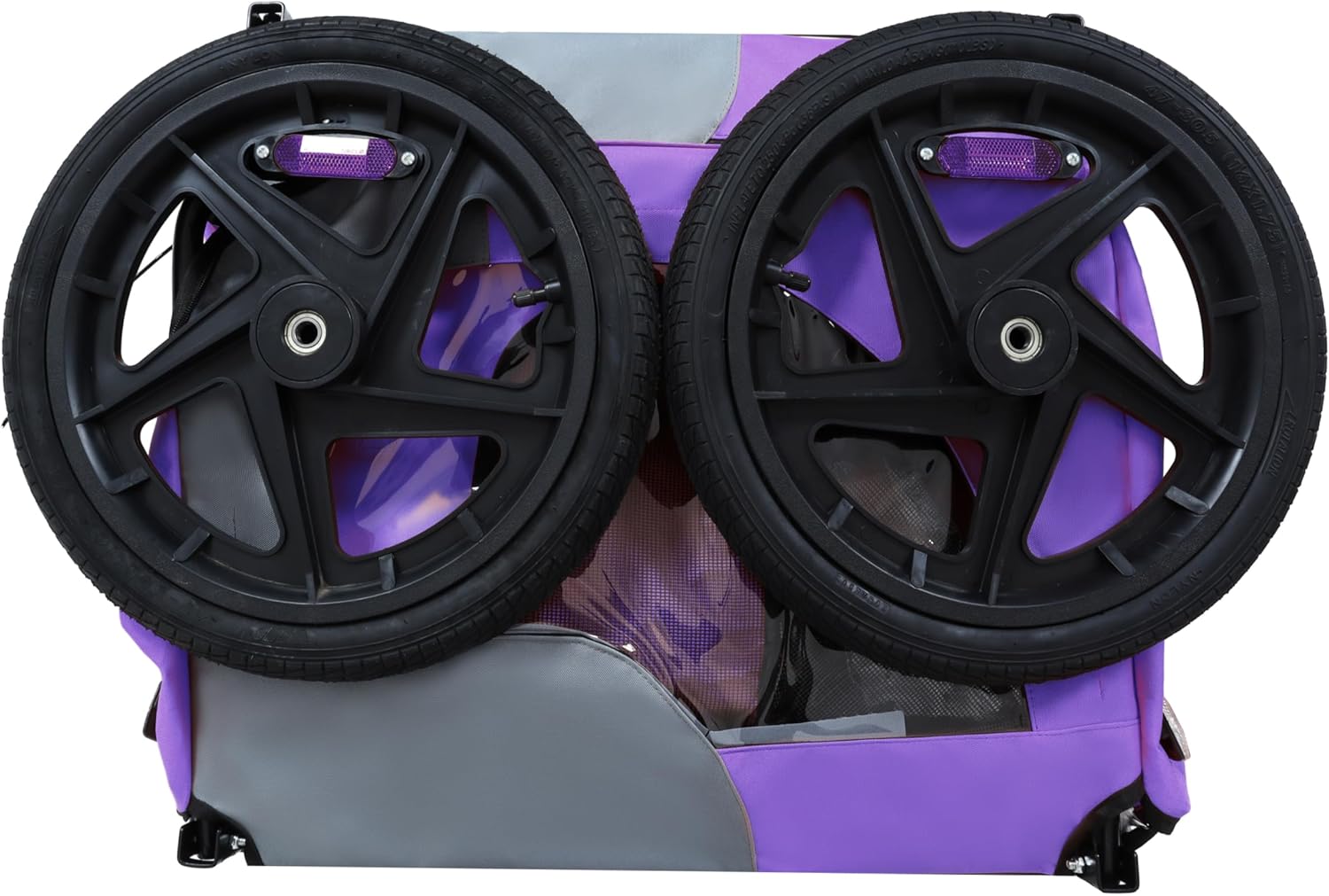 Dog Bike Trailer, 16" All-Terrain Wheels, Pet Cart Bicycle Carrier for Small & Medium Dogs, Easy Folding Frame with Quick Release Wheel, Universal Bicycle Coupler, Reflector,Flag,Internal Leash,Purple