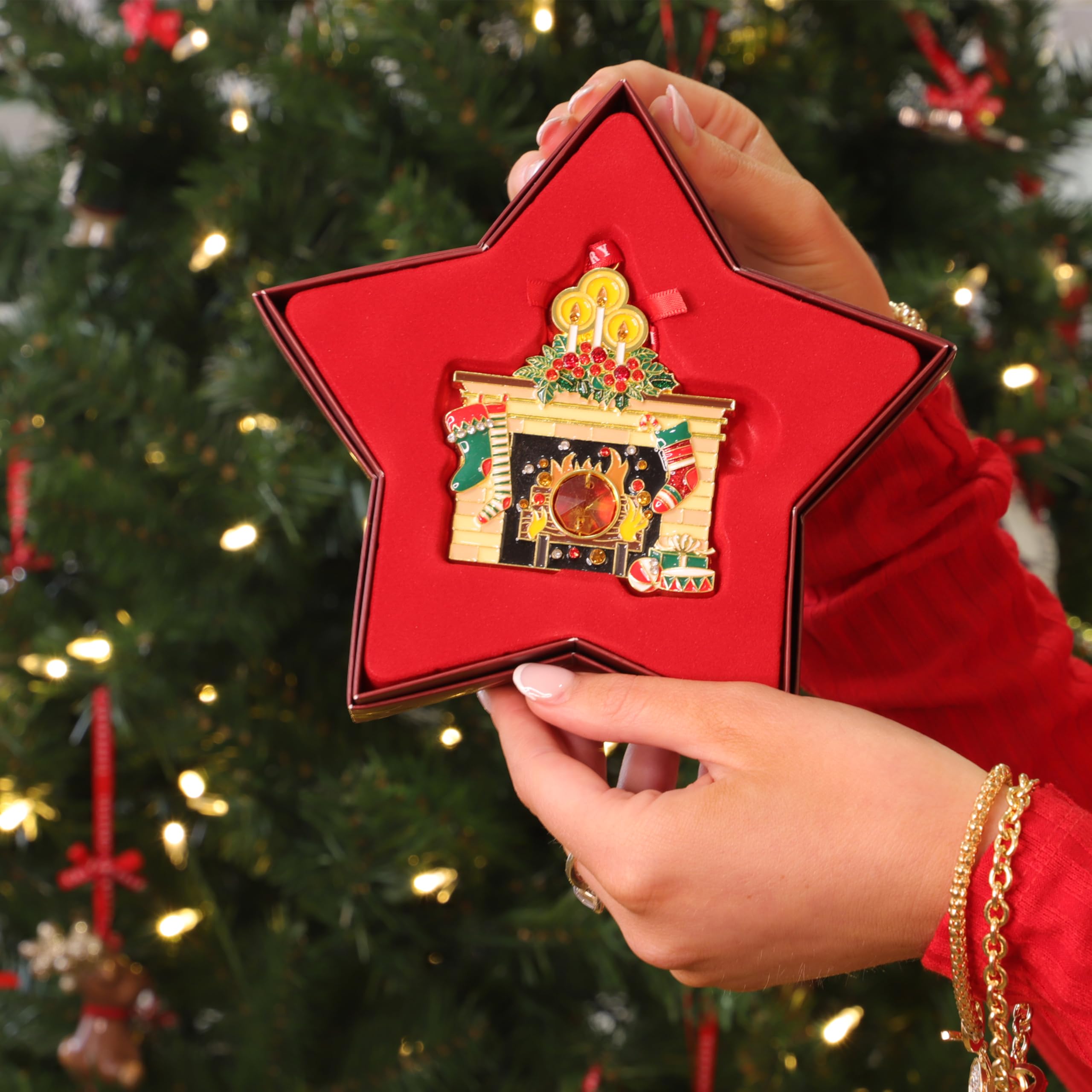 Tipperary Crystal Christmas Tree Decoration, Luxury Hanging Ornament - Perfect for Holiday Décor & Gifting, Fireside Gem Decoration - Image 4