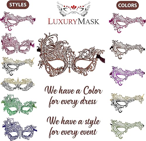 Miniatura 6 de Masquerade Mask For Women Lace Masquerade Masks for Masquerade Party, Proms, Venetian Party, Mardi Gras, Halloween & Cosplay