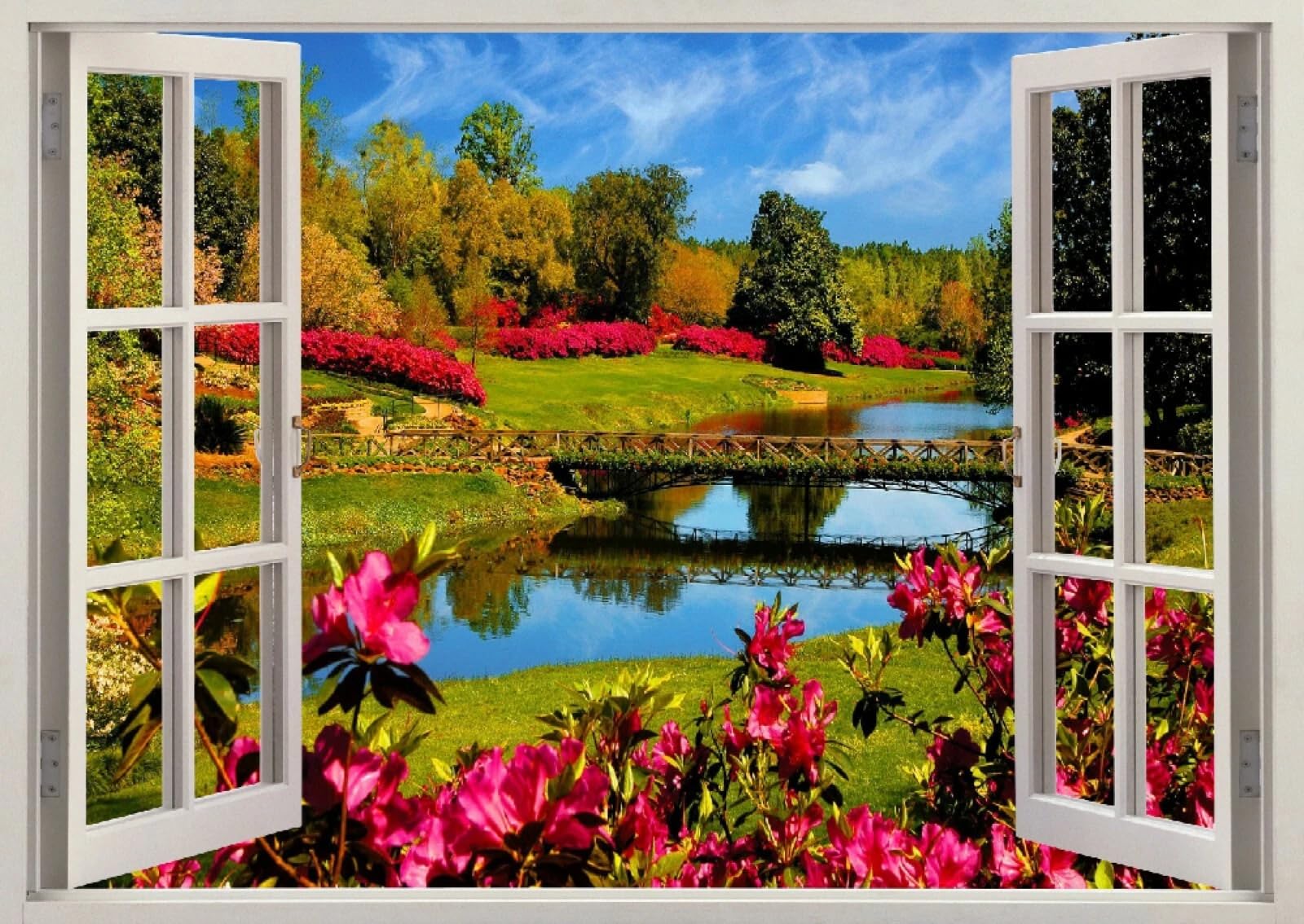 Vinilos Decorativos 3D Rotos Paisaje De Flores Tatuaje de pared vinilo extraíble decoración del hogar Calcomanías impermeables para Guardería Habitación Decoración de pared 70x122cm