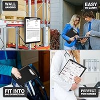 Vista 7 de Sooez - Portapapeles con almacenamiento, de plástico con clip de perfil bajo, resistente, plegable, cubierta impermeable para portapapeles