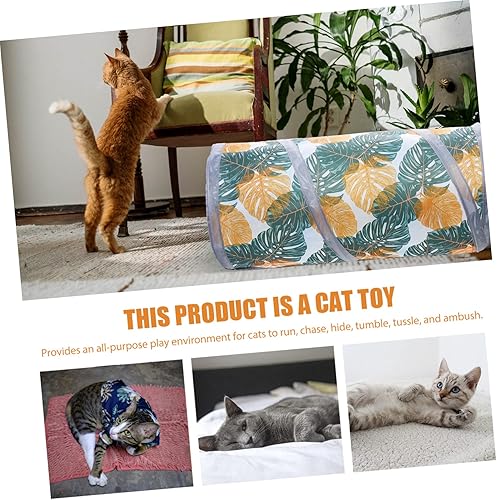 Miniatura 5 de POPETPOP 3 piezas de túnel de mascotas plegable para gatos, juguetes interactivos para gatos, túnel de cama, accesorios de conejo para conejos,