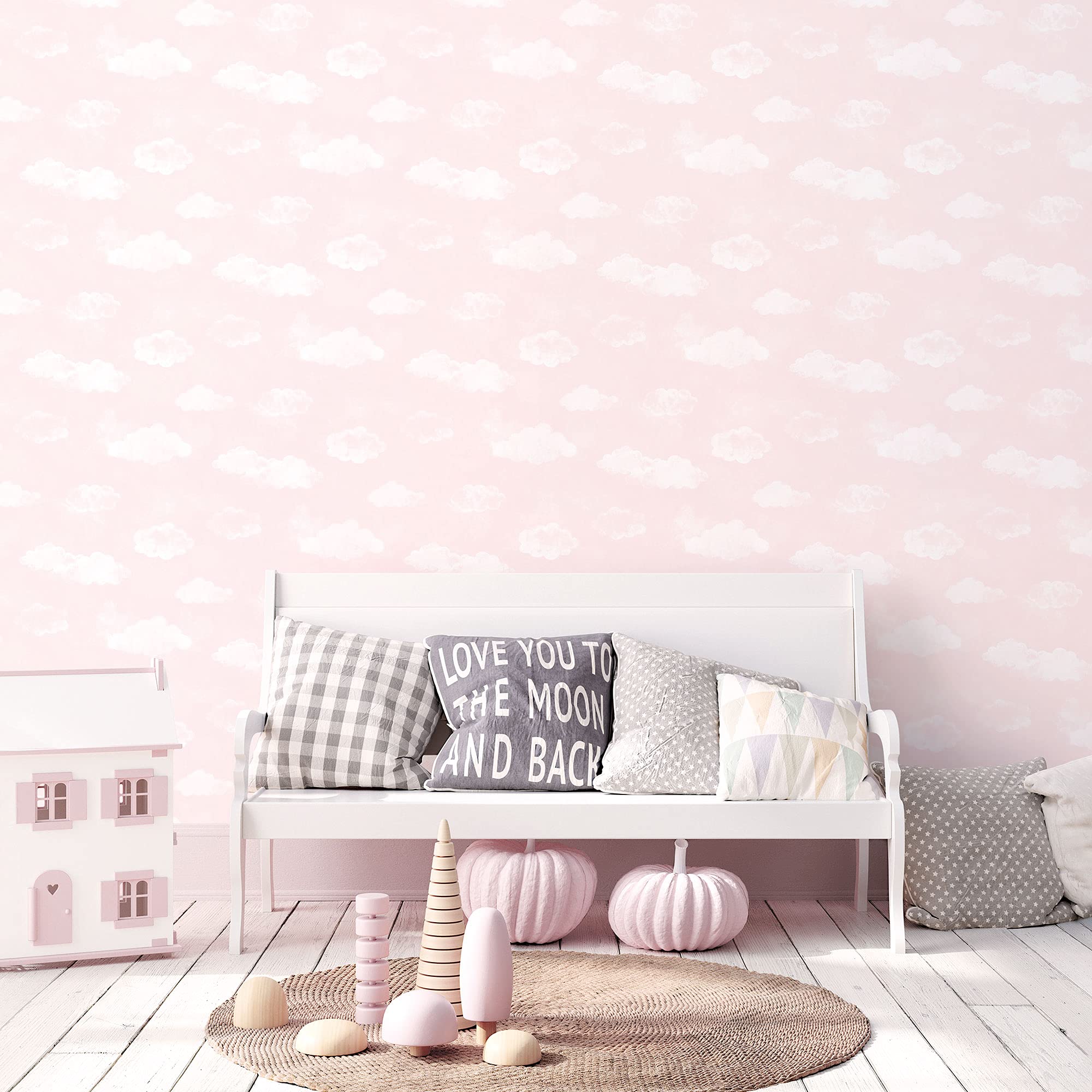 Tiny Tots 2 Cloud Wallpaper Pink Galerie G78358 5055430083586