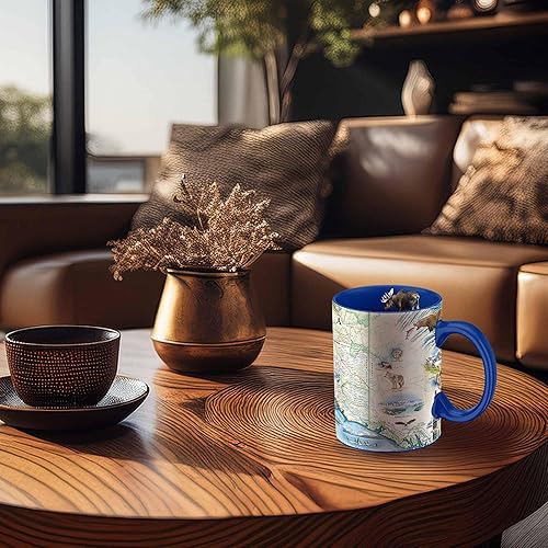 Miniatura 2 de Xplorer Maps Taza de cerámica Alaska Map (16 onzas) Taza de café sin BPA para bebidas calientes y frías perfecta para oficina, hogar o regalo