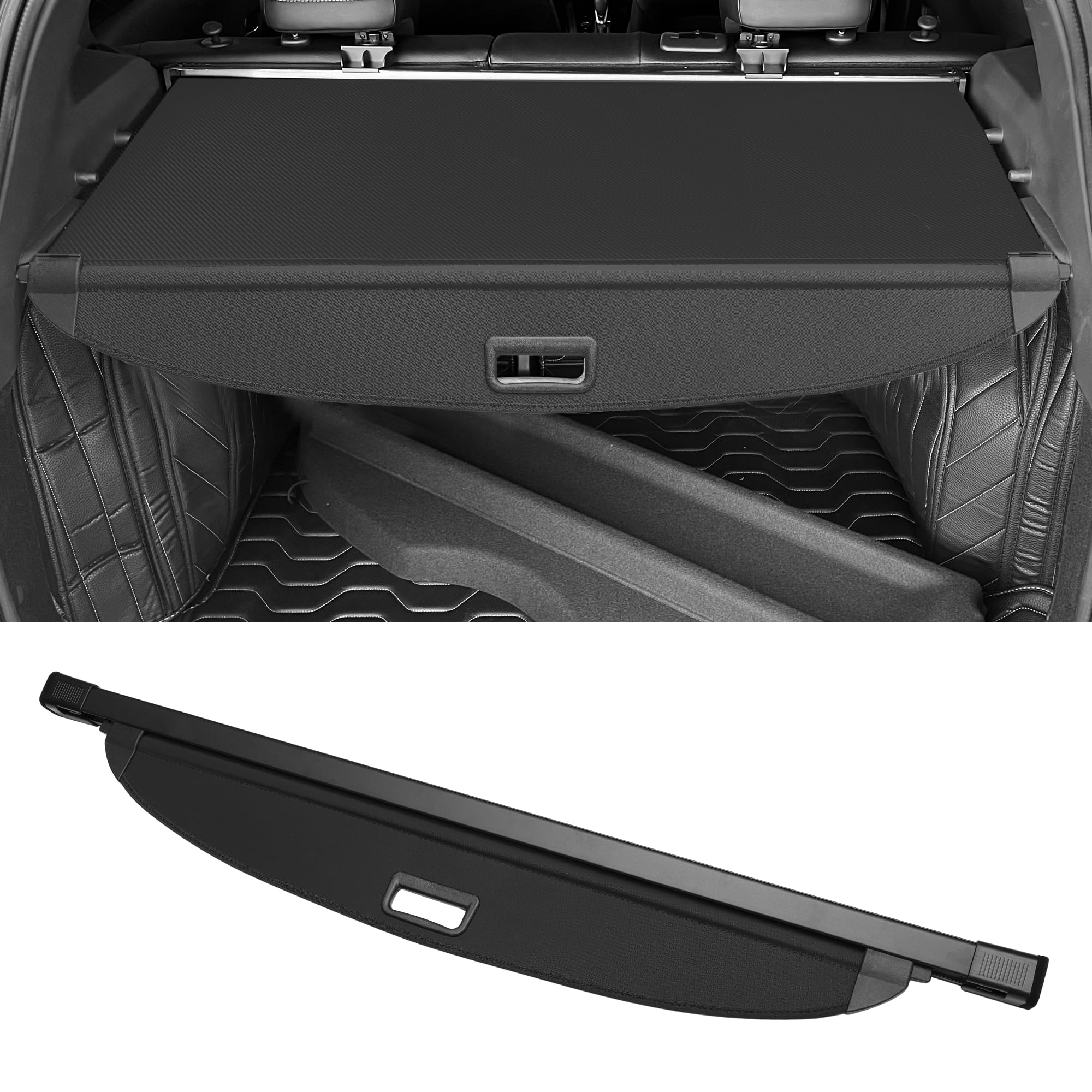 Motoforti Car Retractable Cargo Cover for Kia Sportage Rear Trunk Parcel Shelf Luggage Security Shield Shade Tonneau Privacy Screen Cover, Canvas, Gloss Black