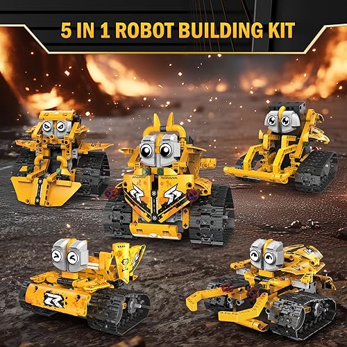 Miniatura 3 de Kit de construcción de robot STEM para niños de 8 a 16 años, 5 en 1 con aplicación y control remoto, 269 piezas de bloques de construcción de