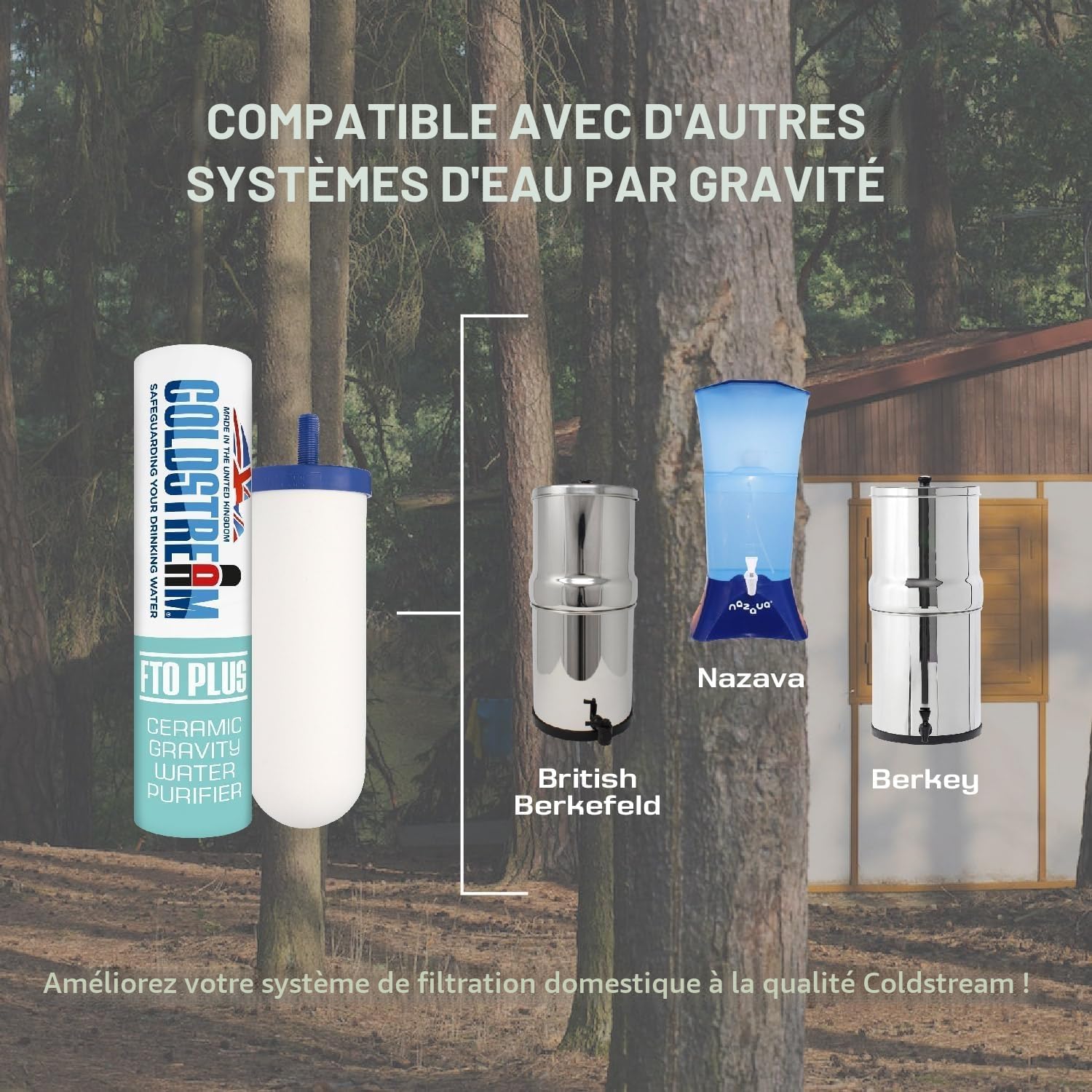 Coldstream Filtre à gravité de remplacement CF163W, mise à niveau compatible avec boîtiers de filtre à gravité en acier inoxydable (2)