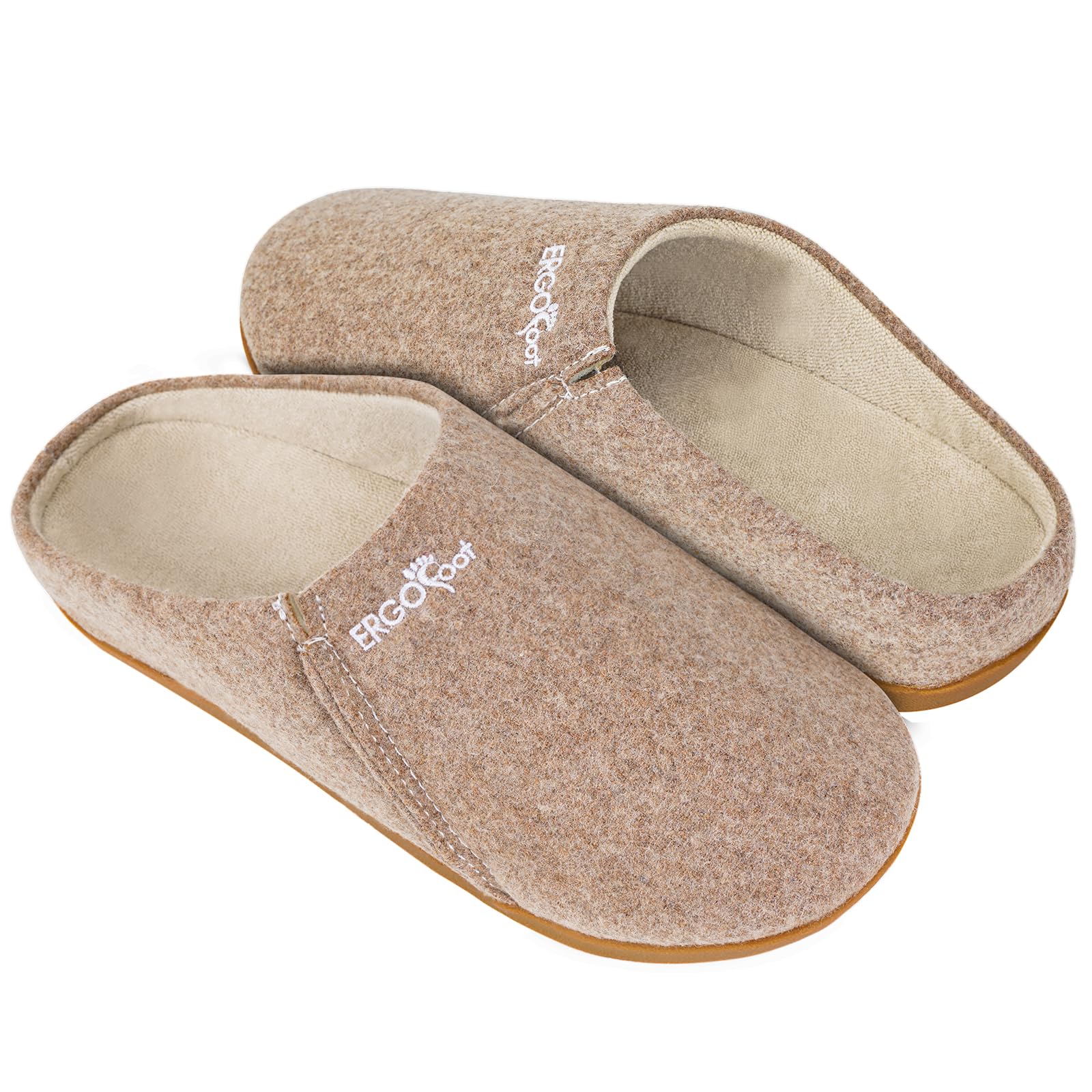 Felt Orthopaedic Slippers for Men and Women, Orthopaedic Arch Support Slippers, Felt Slippers for Indoor and Outdoor Use, apricot, 8 UK
