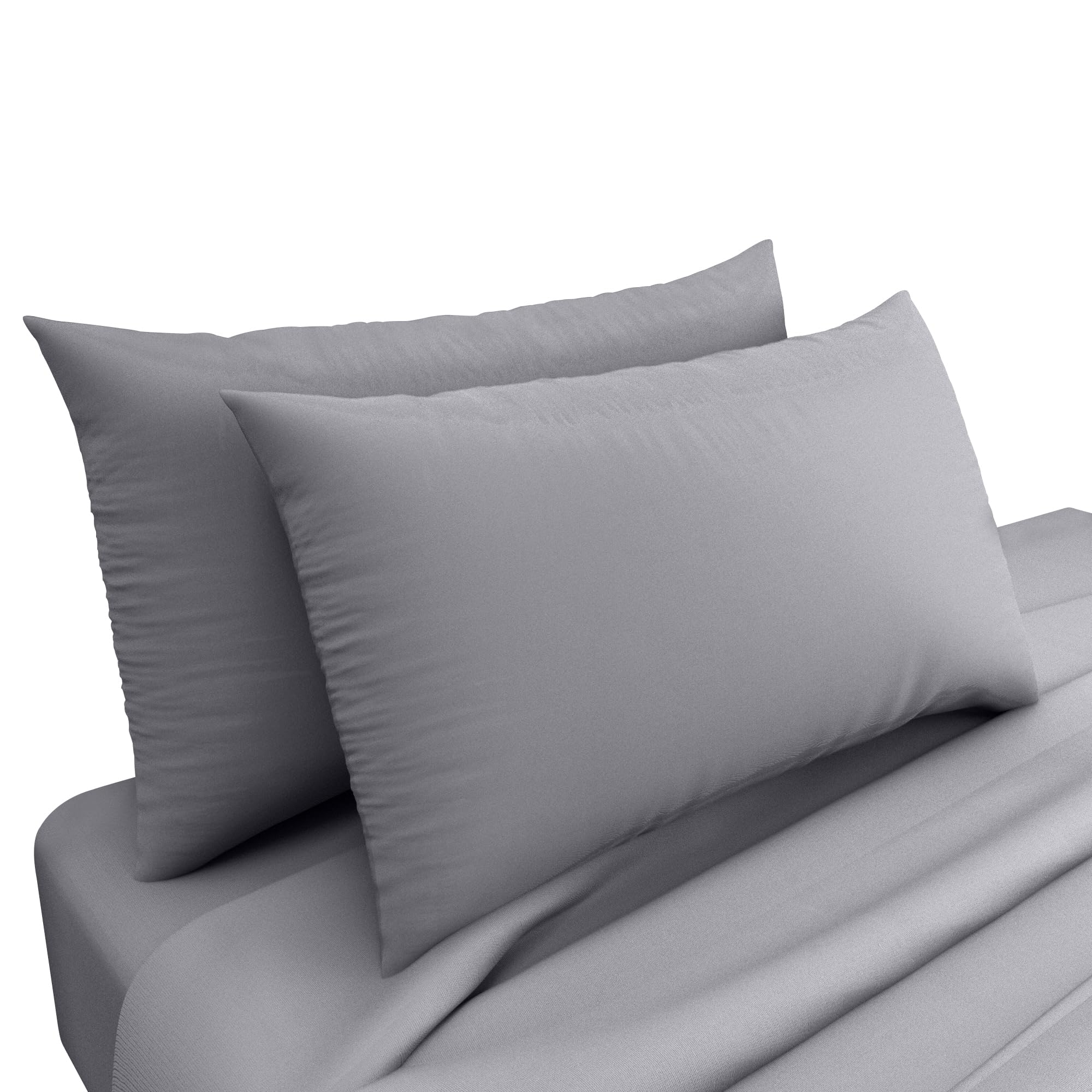 HOME ACE Grey Poly Cotton Pillowcases Housewife Pillowcases 2 Pack Black, Envelope Closure Plain 100% Poly Cotton Pillow Cases 50 x 75CM