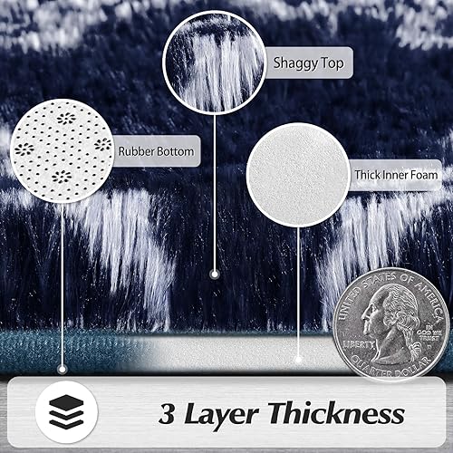 Miniatura 6 de Hutha Alfombras de área grandes de 6 x 9 pies para sala de estar, alfombra moderna y súper suave para dormitorio, alfombra geométrica de lujo