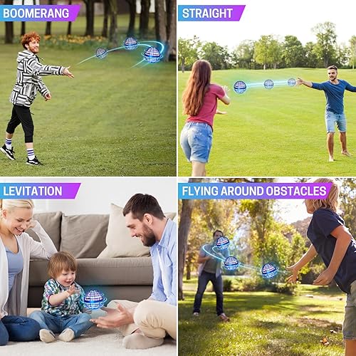 Vista 6 de Bola de orbe voladora 2023 mejorada con globo cósmico mágico controlado a mano, bola flotante de boomerang para niños, niñas y adultos, regalo