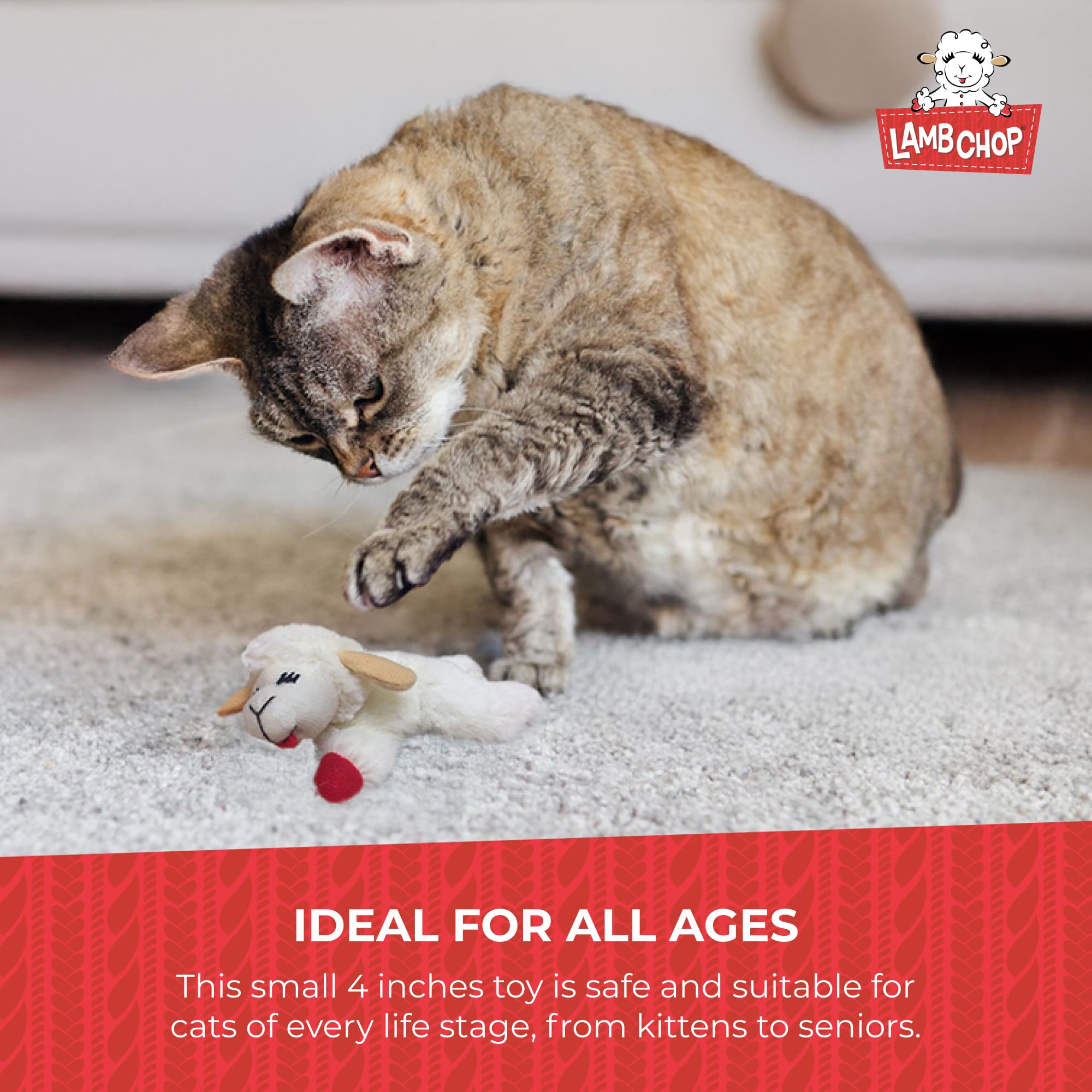 MULTIPET Lamb Chop zabawka dla kota, 10 cm, biała
